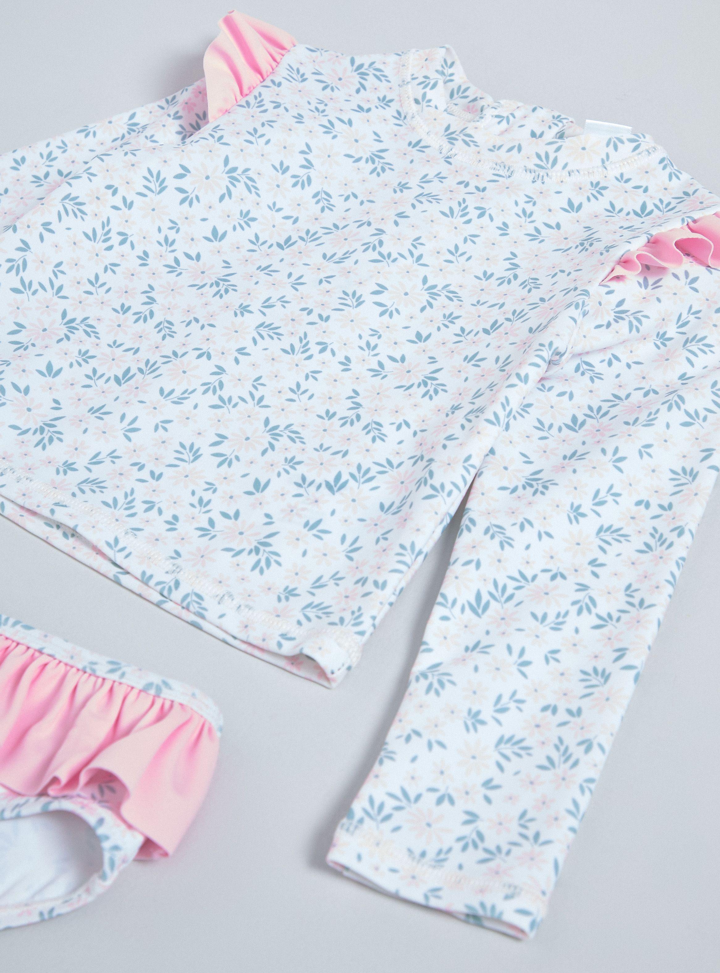 Traje de Baño Floreado con Vuelos-2