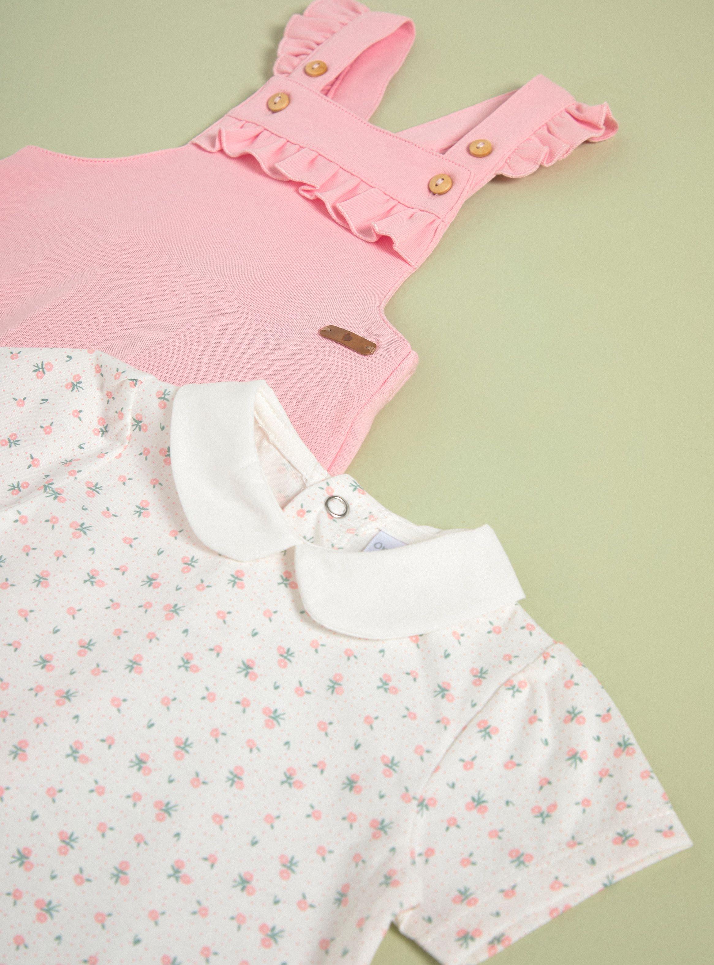 Conjunto con Vuelos en los Hombros y Polera con Cuello Bebé-2