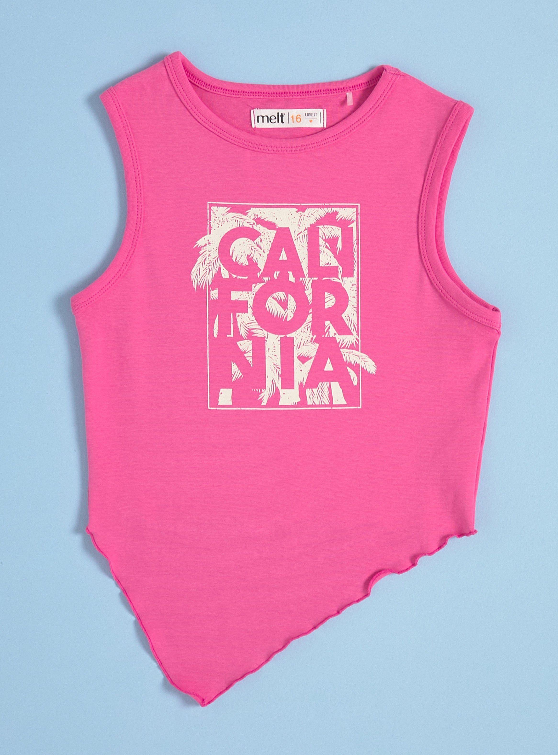 Polera Punta Asimétrica con Estampado Frontal-2