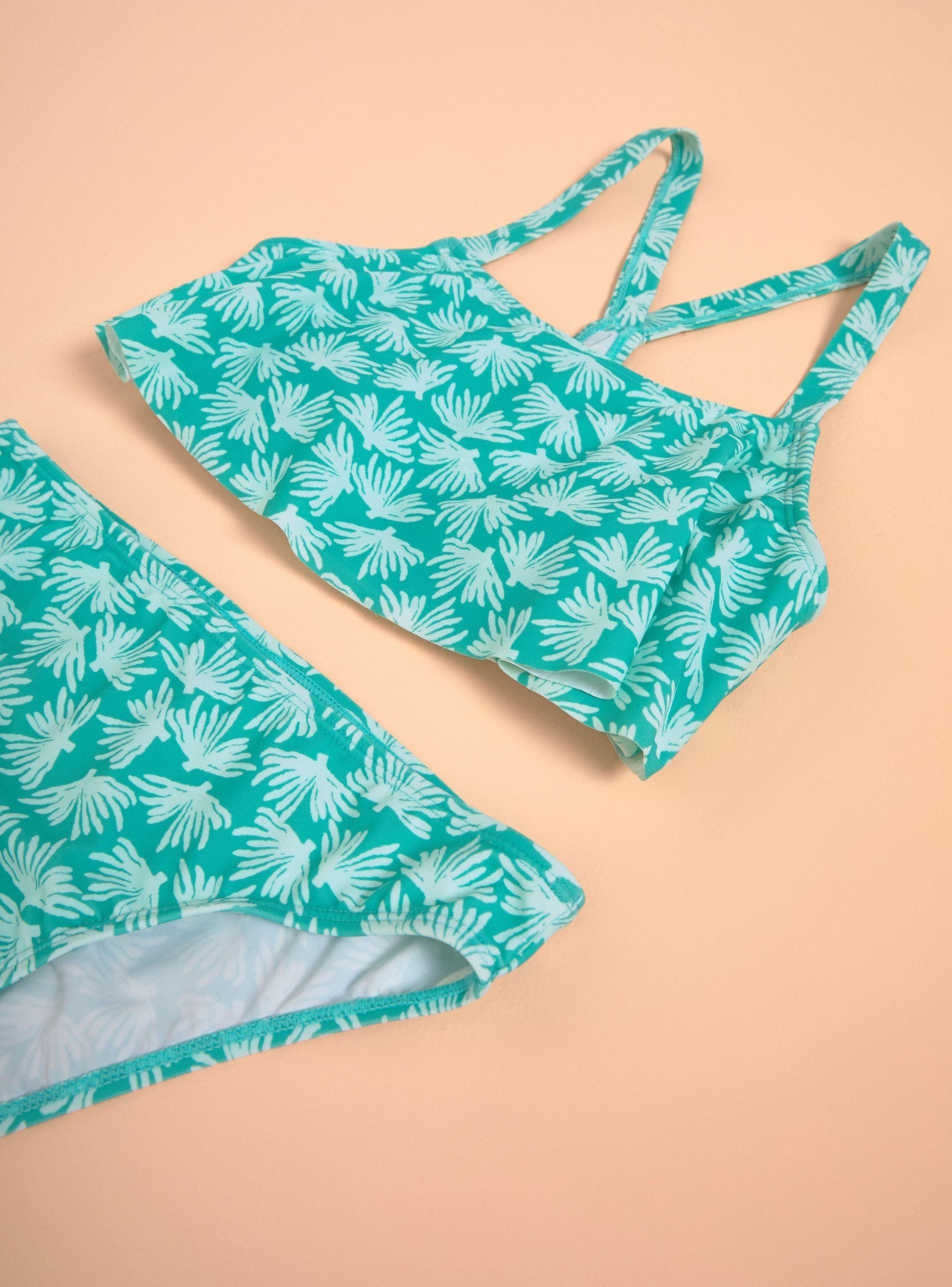 Bikini Estampado Top con Vuelo-4