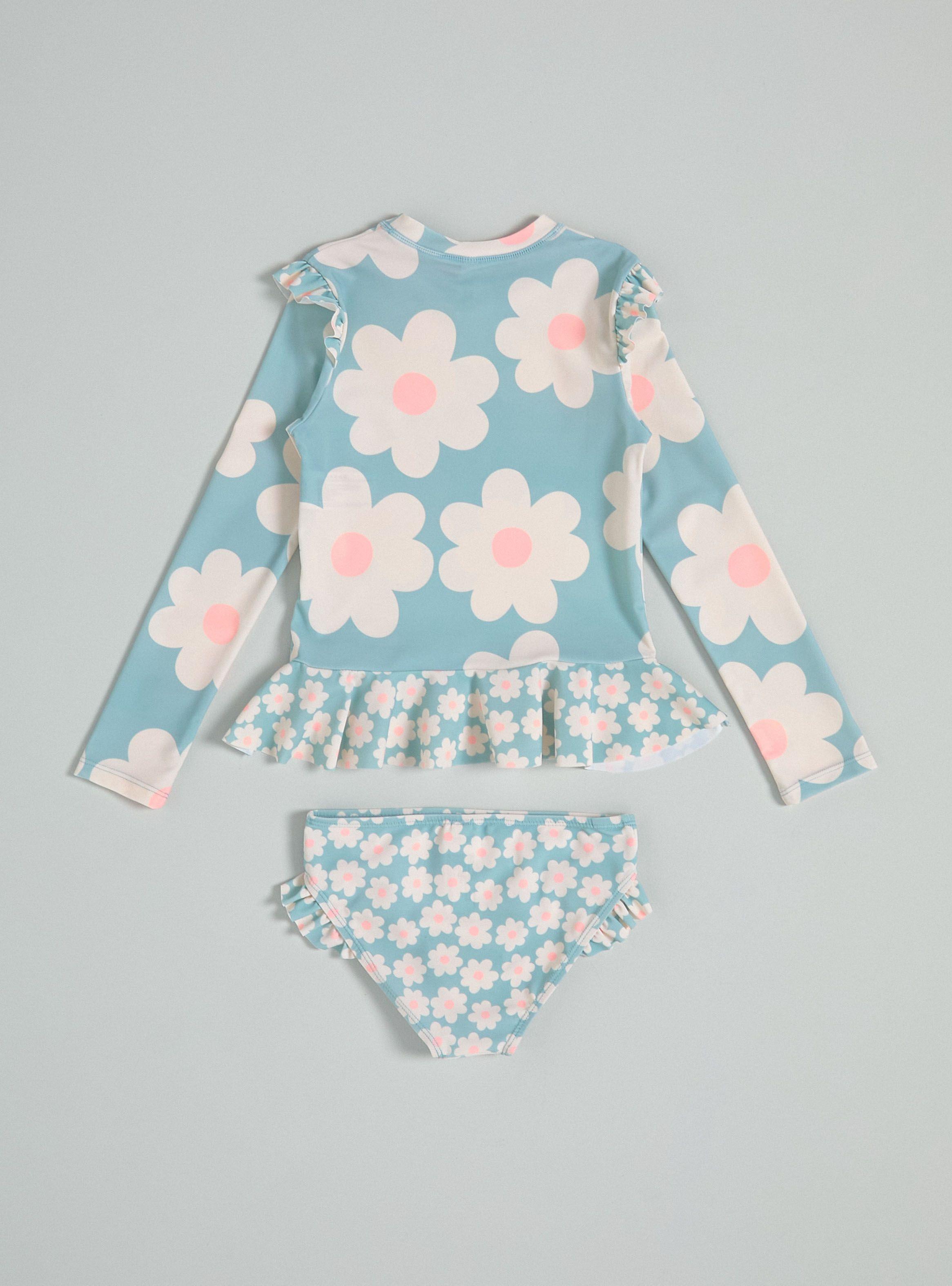 Traje de Baño Polera Manga Larga Flor-3