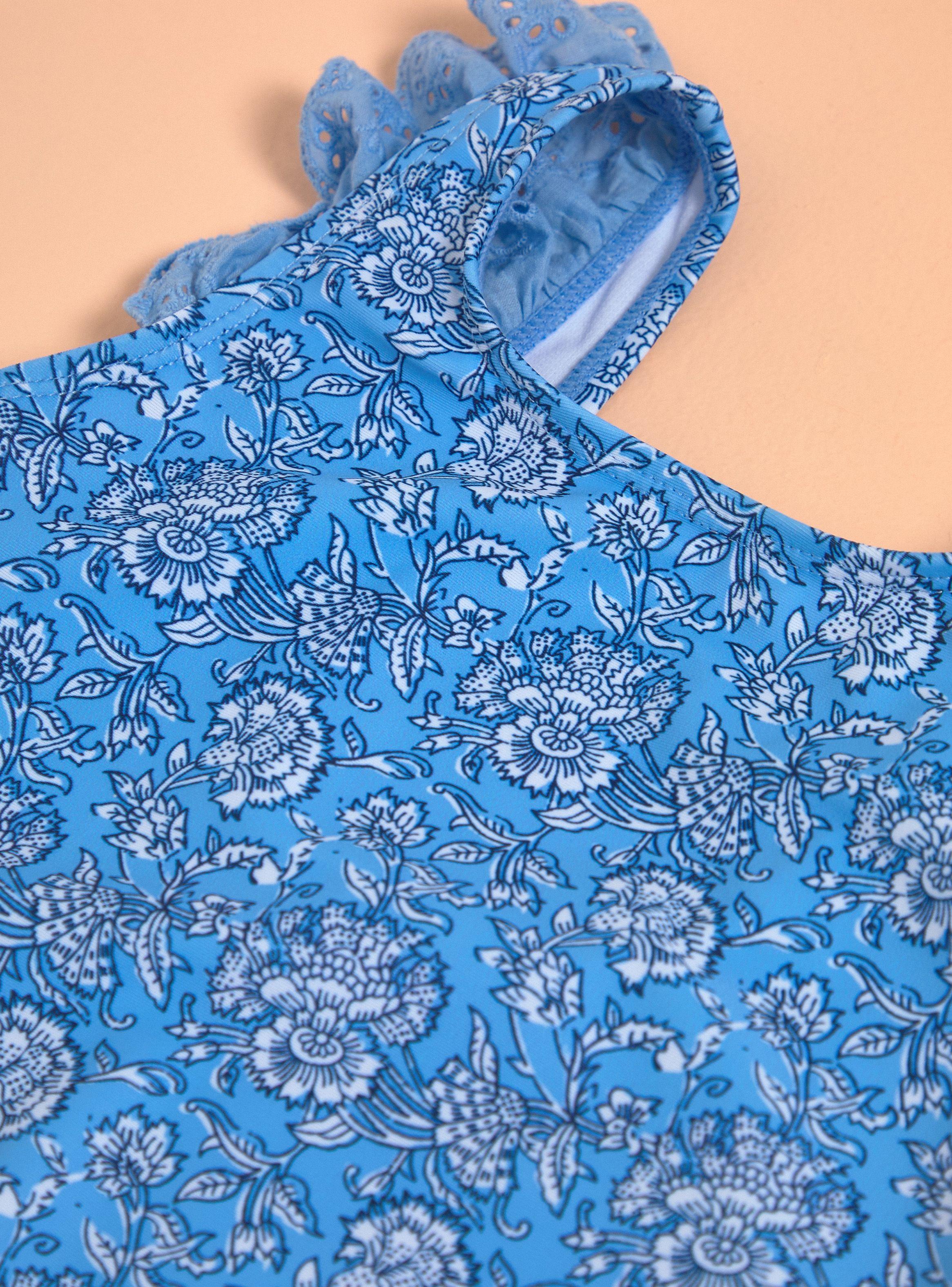 Traje de Baño Estampado con Mangas de Broderie-4