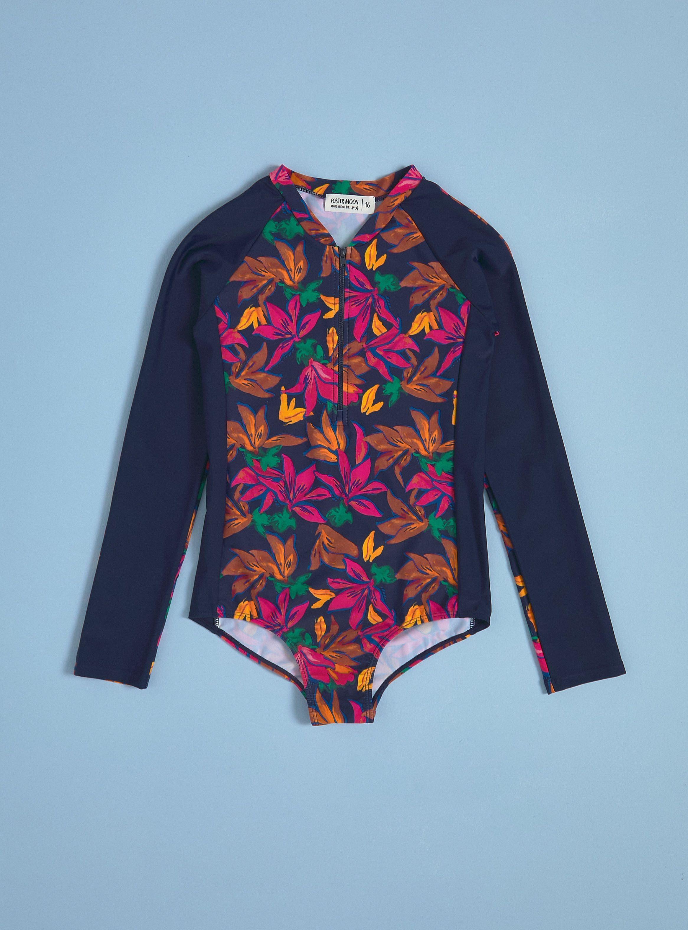 Traje de Baño Enterito Surfero Estampado Tropical-2