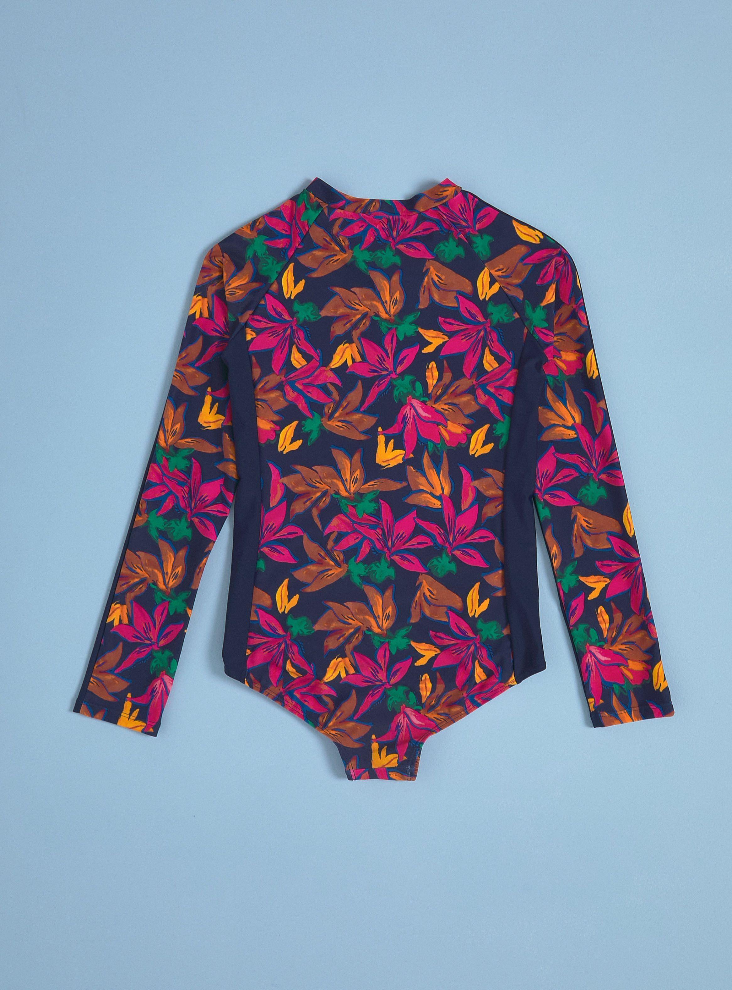 Traje de Baño Enterito Surfero Estampado Tropical-3