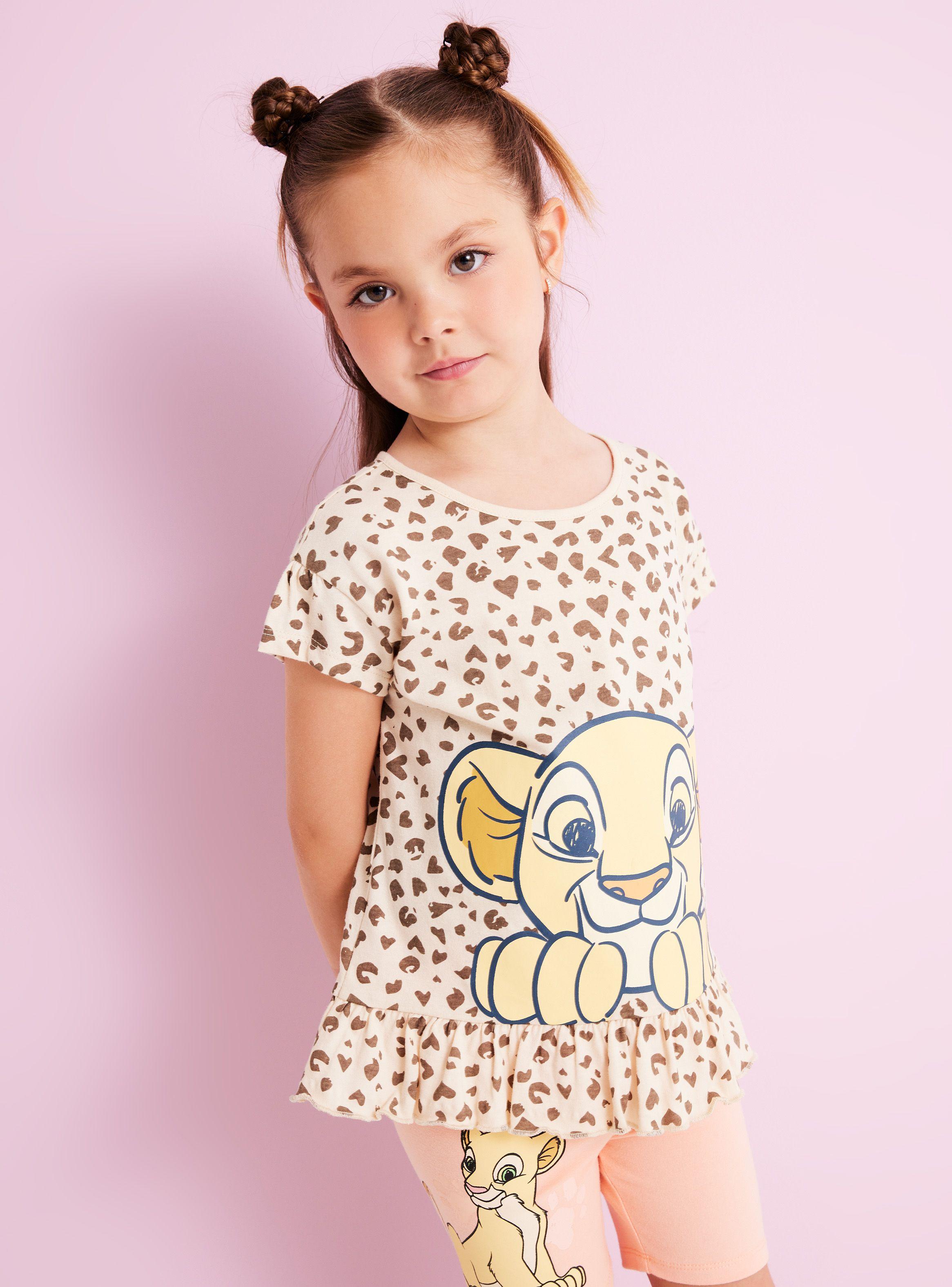 Polera con Vuelos Niña Estampadas Simba & Nala Disney-0