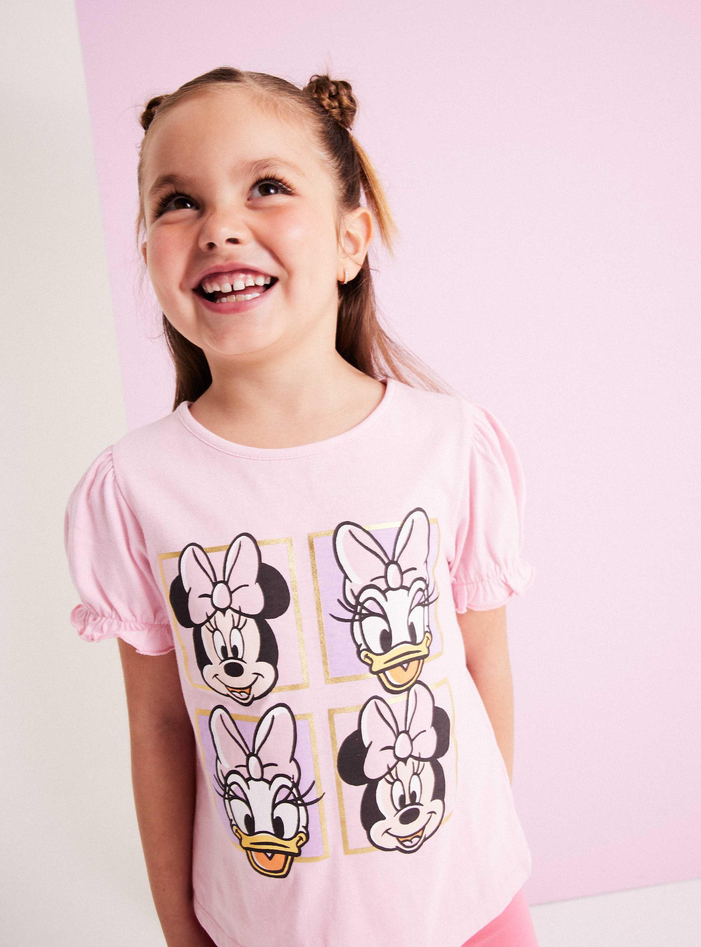Polera Manga Corta Niña Estampada Minnie & Daisy Disney-1