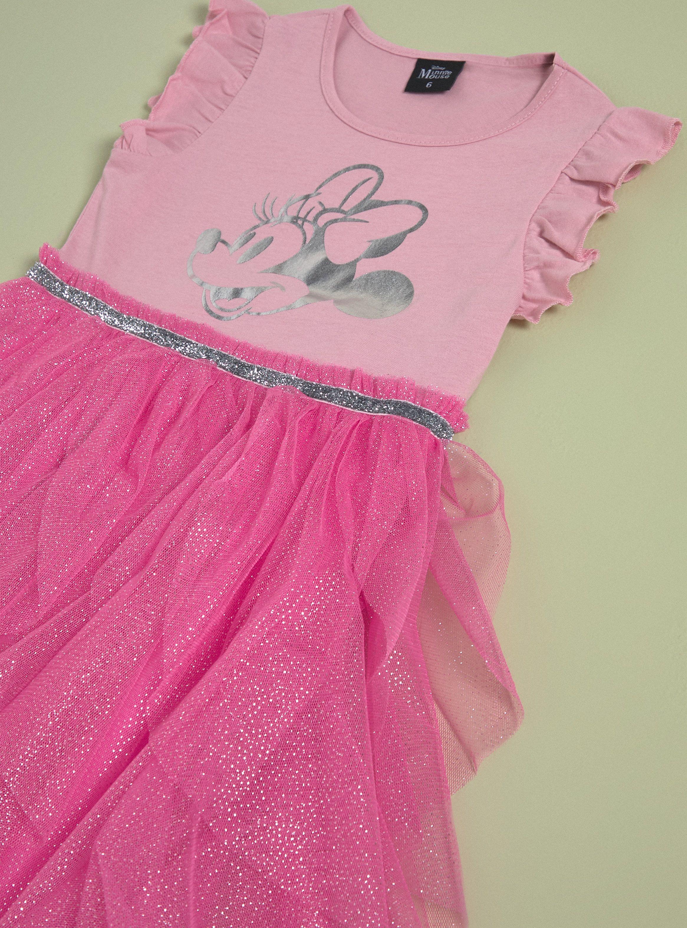 Vestido con Tulle Manga Corta Minnie Mouse y Angel Disney-4
