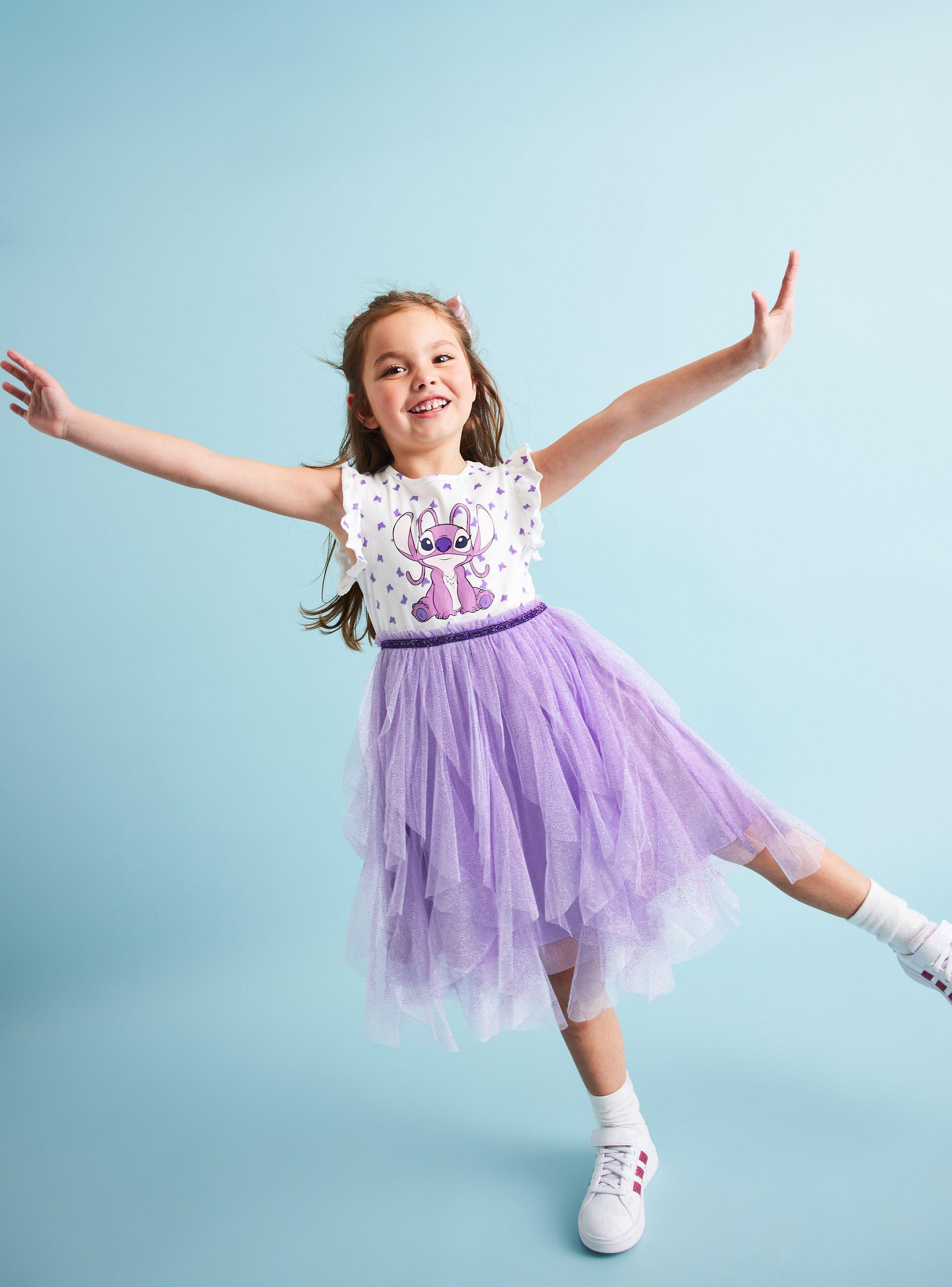 Vestido con Tulle Manga Corta Minnie Mouse y Angel Disney-0