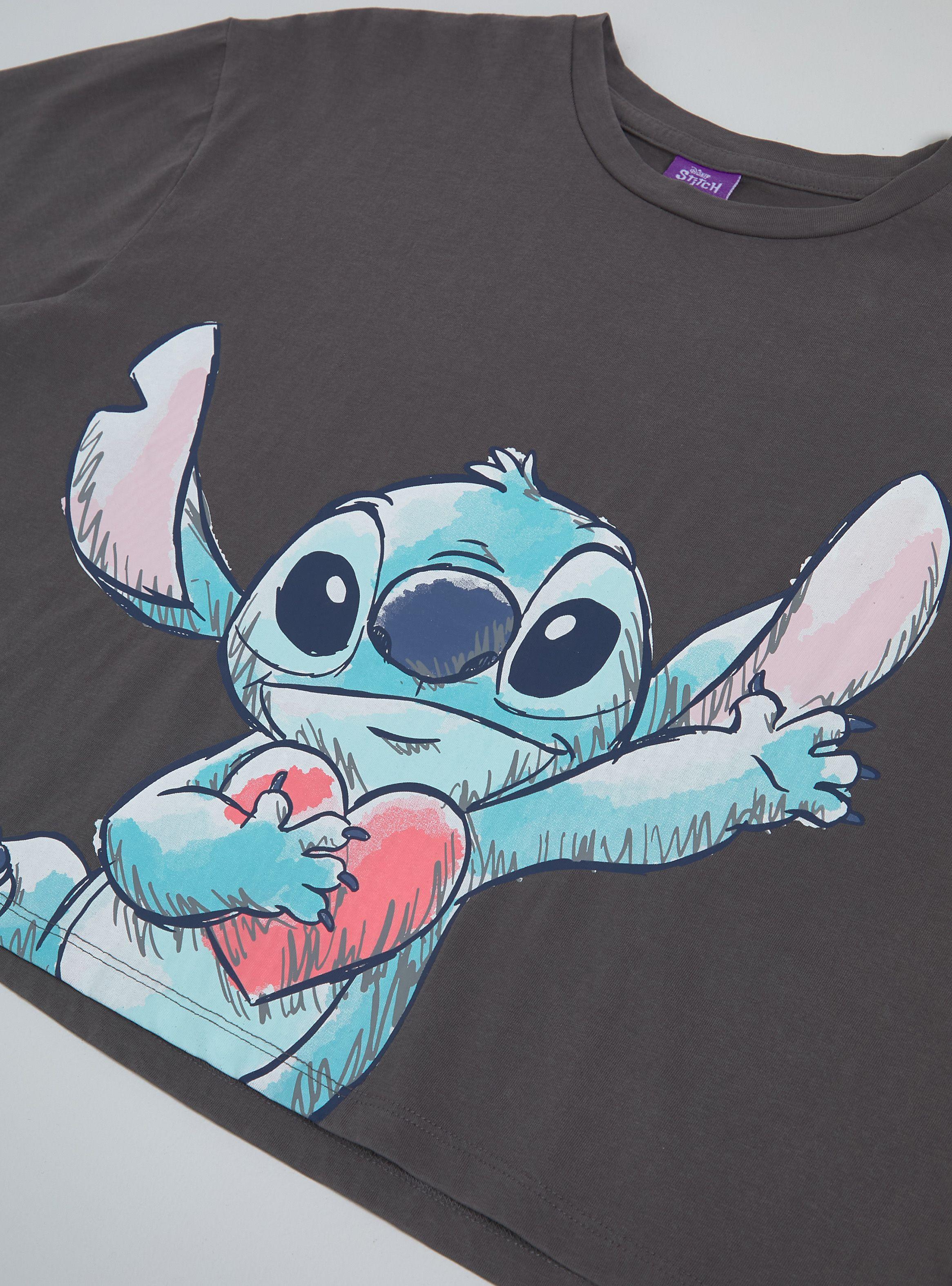 Polera Manga Corta Estampada Stitch & Angel Disney-4