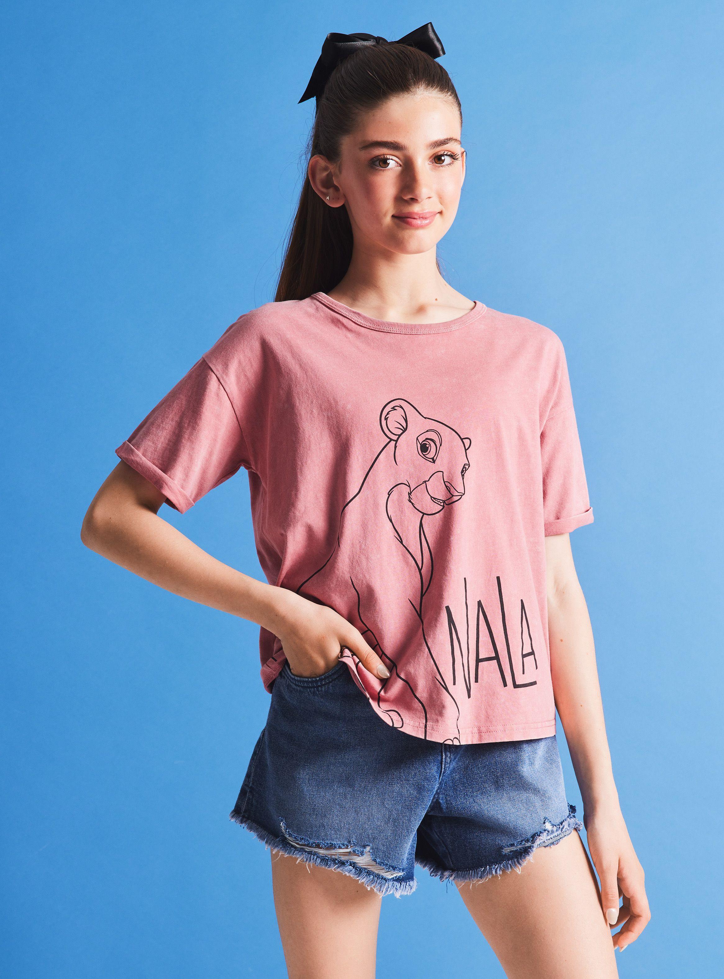 Polera Manga Corta Acid Wash Nala / Stitch Disney-0