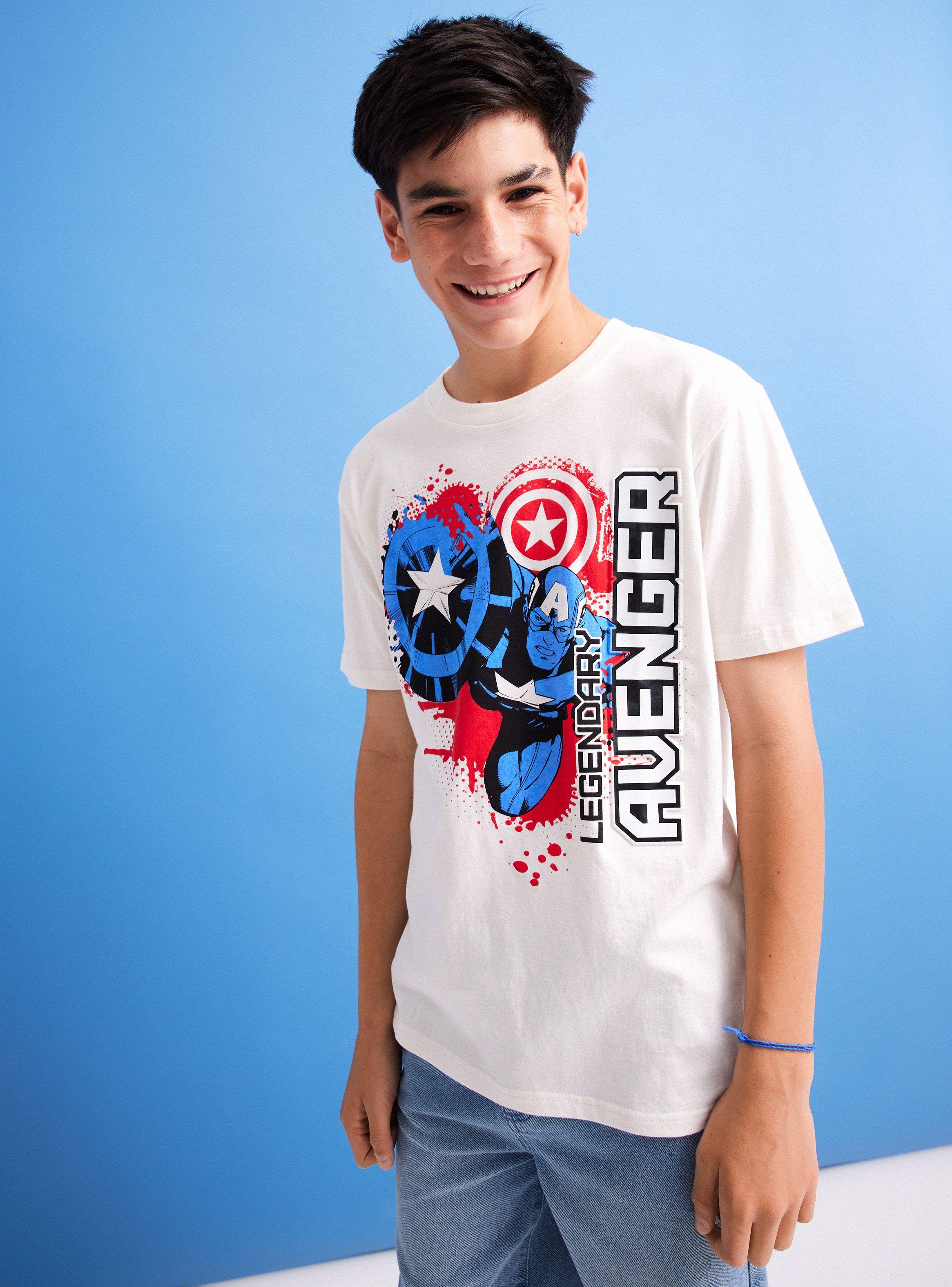 Polera Manga Corta con Aplicación Avengers Marvel-0