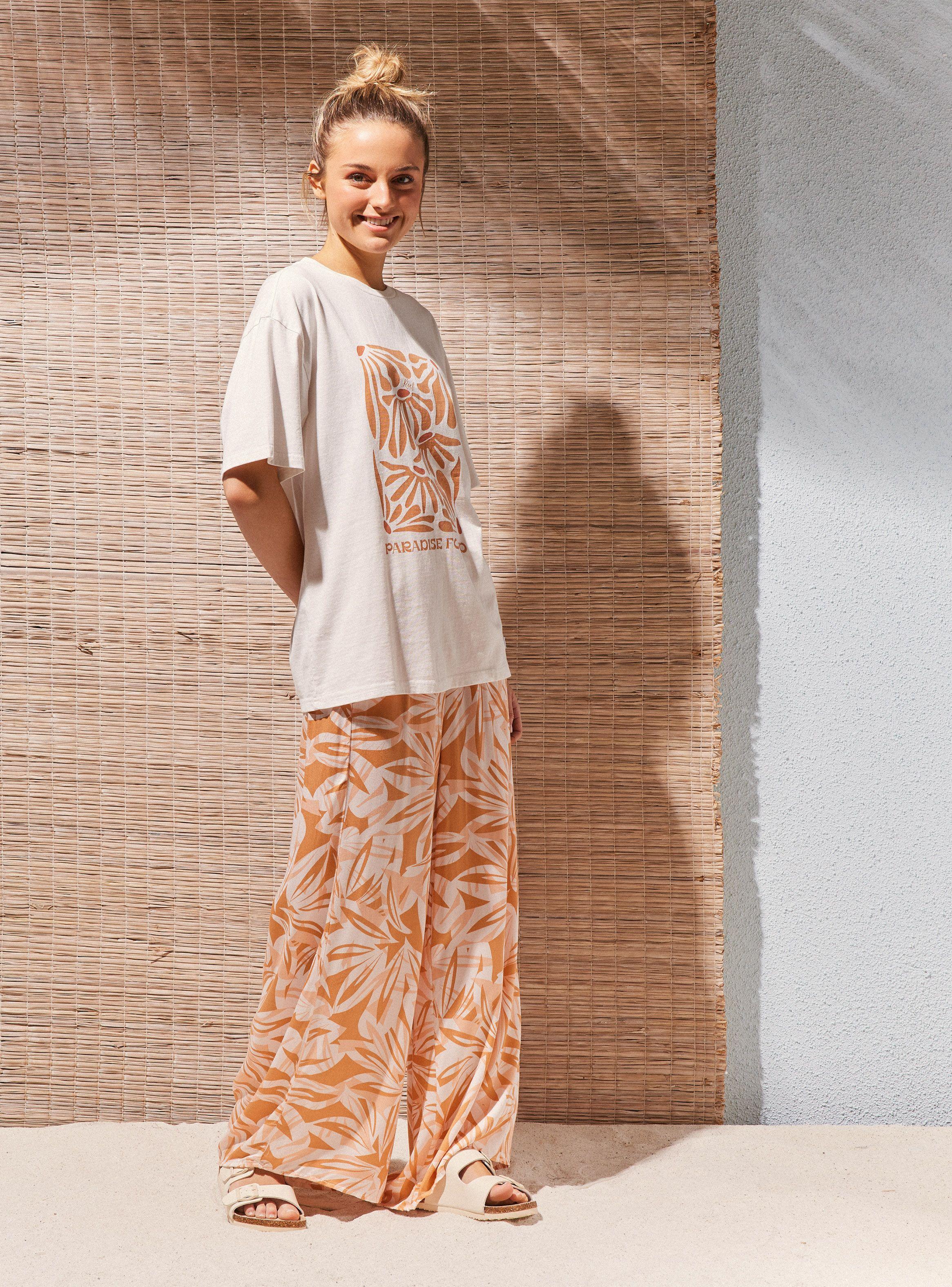 Polera Manga Corta Estampado Paradise Found de Tacto Suave-4