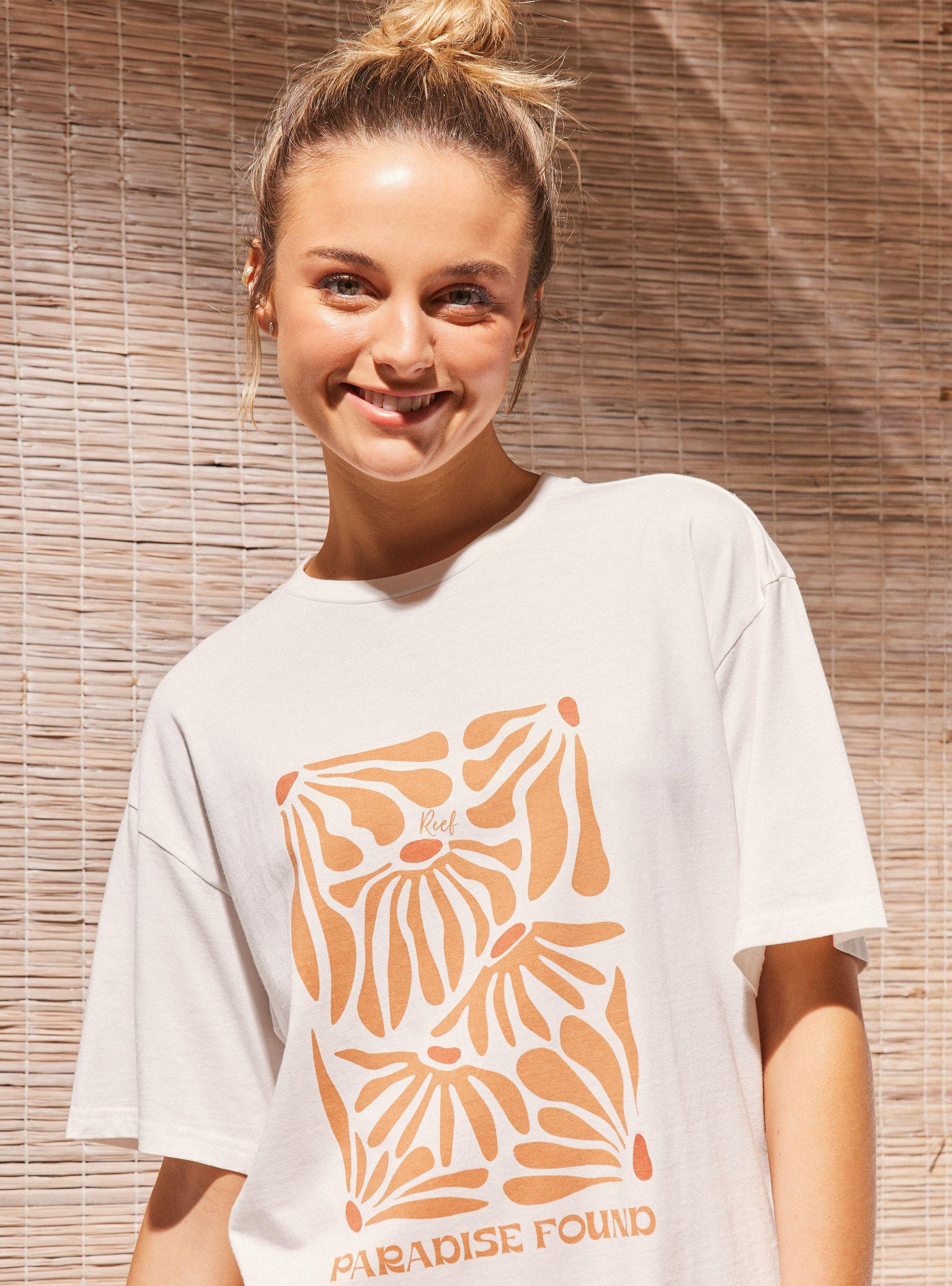 Polera Manga Corta Estampado Paradise Found de Tacto Suave-2