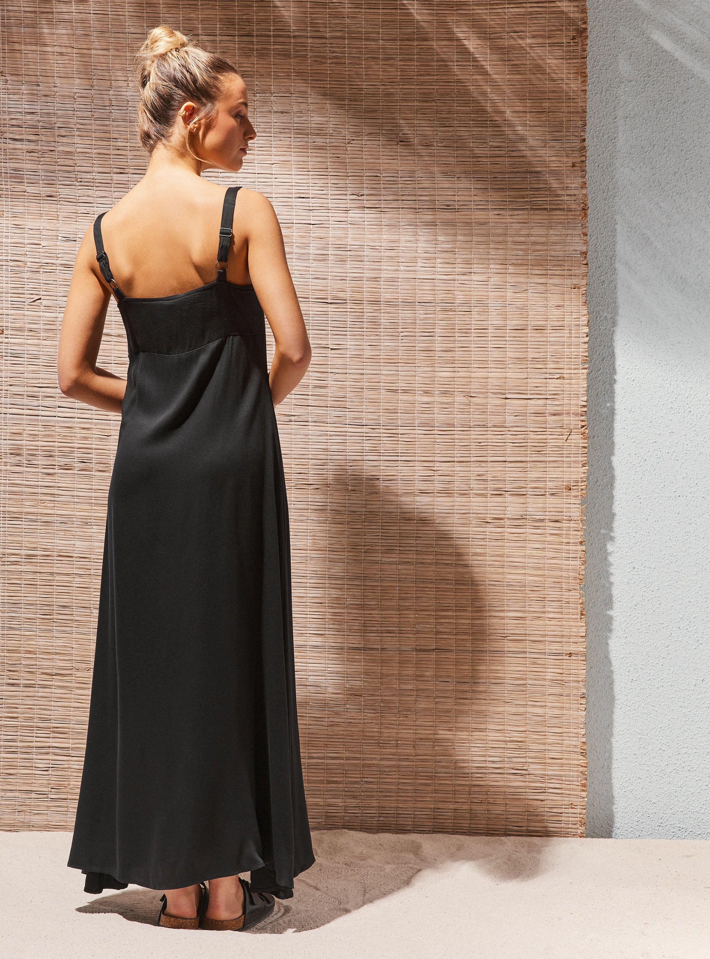 Vestido Largo con Escote Amarrado con Nudo-5