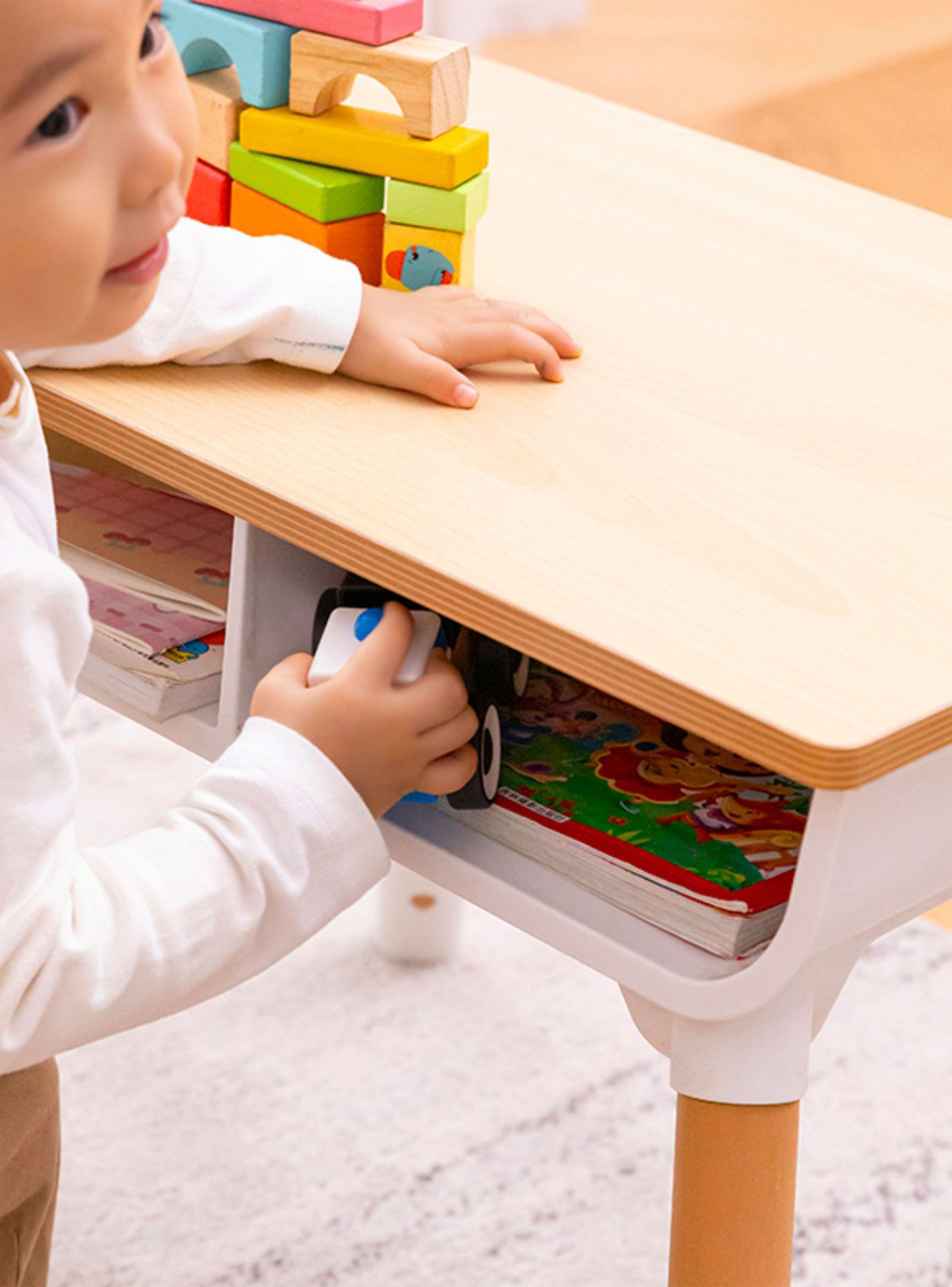 Mesa Con Silla School Blanco Caramelo-3