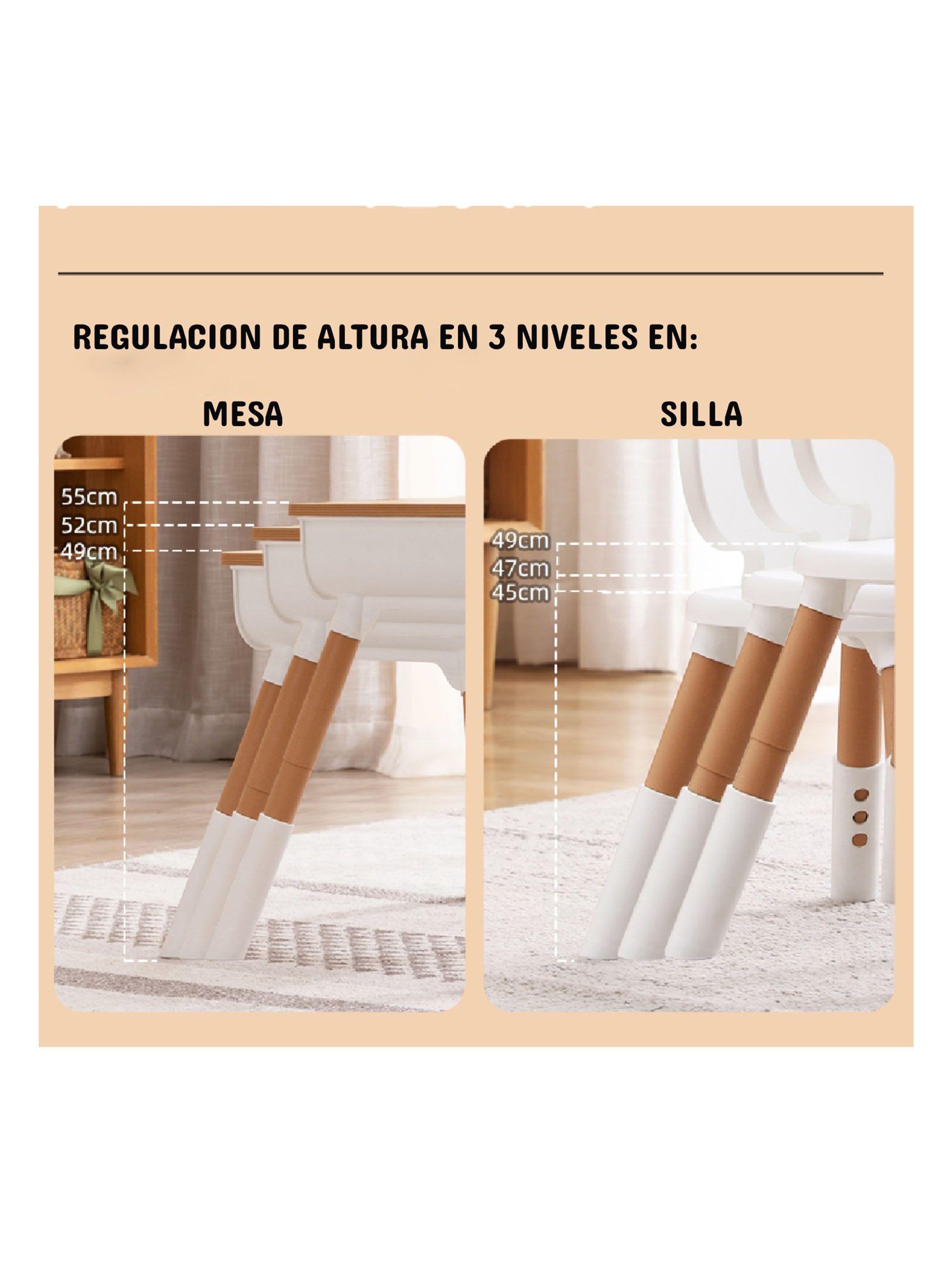 Mesa Con Silla School Blanco Caramelo-2