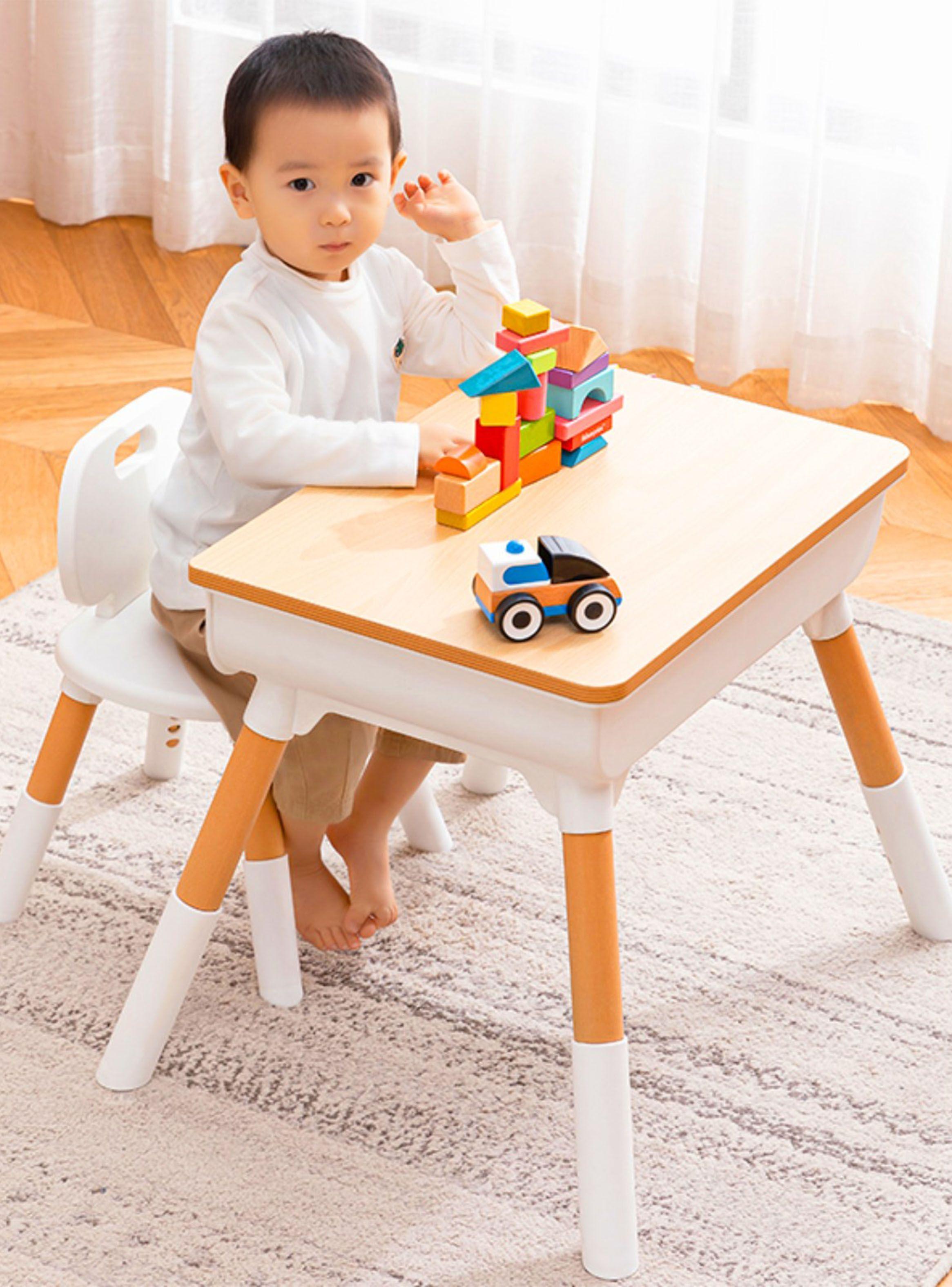 Mesa Con Silla School Blanco Caramelo-4