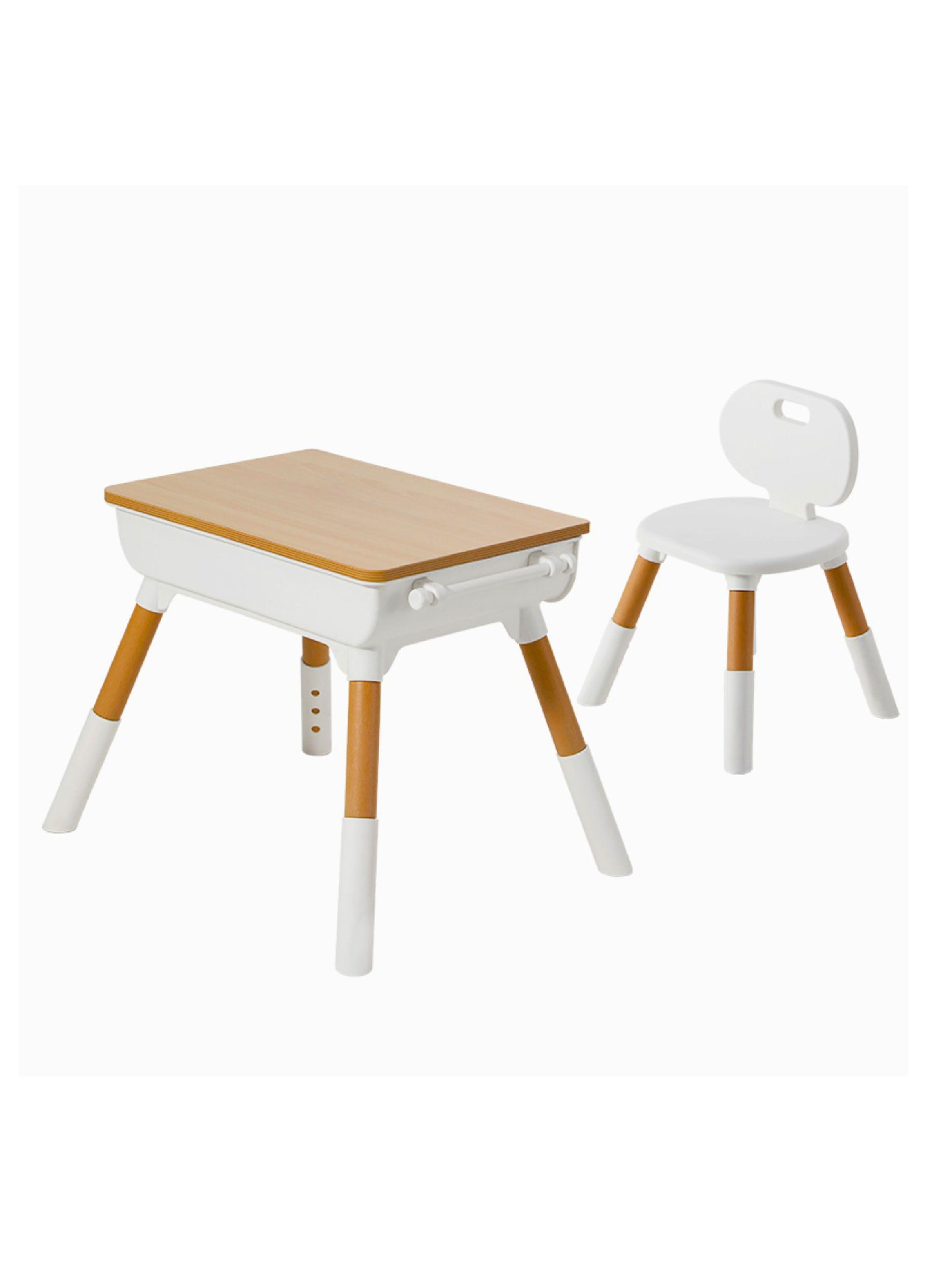 Mesa Con Silla School Blanco Caramelo-0