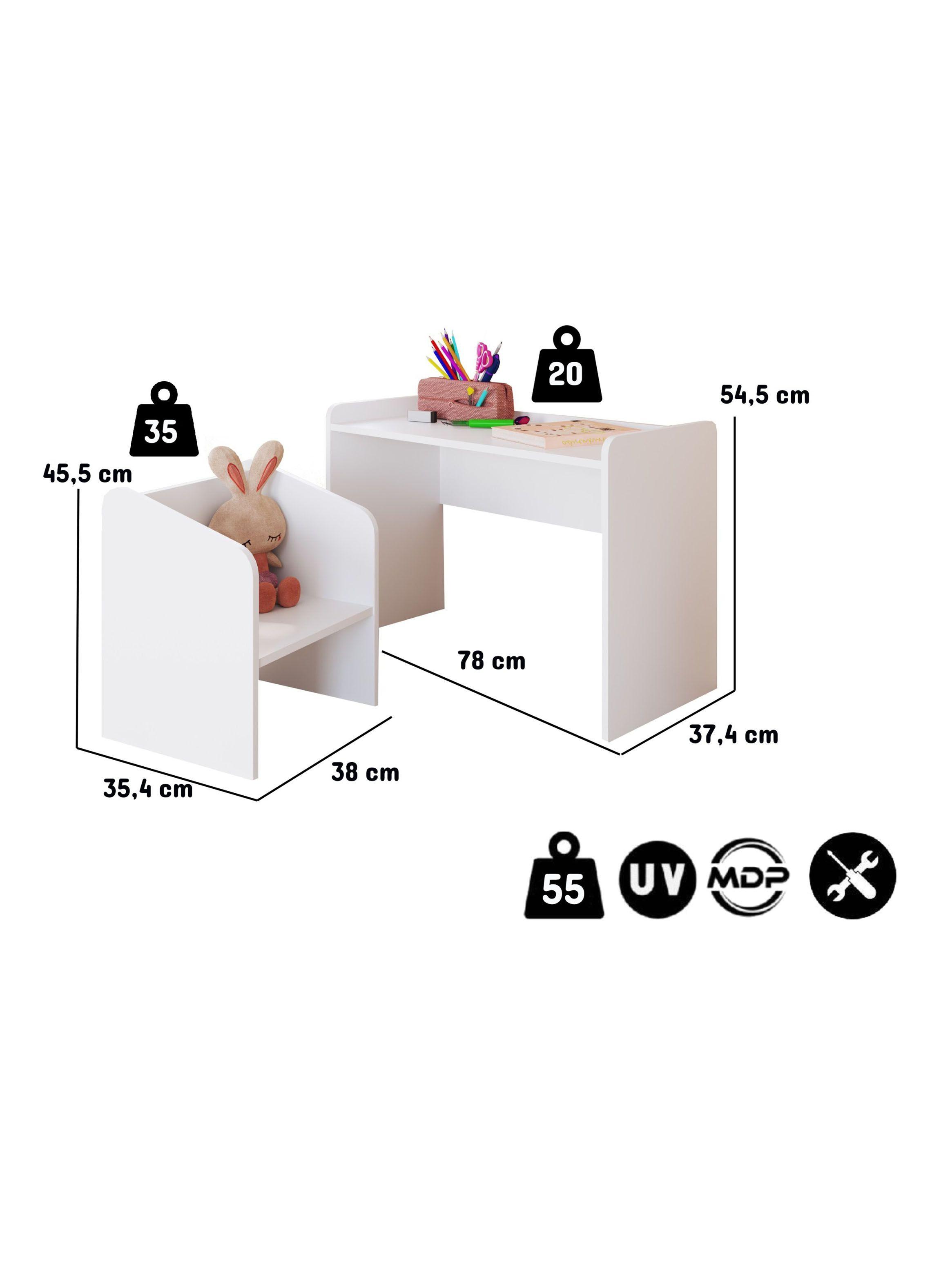 Mesa Con Silla Montessori Blanco-1
