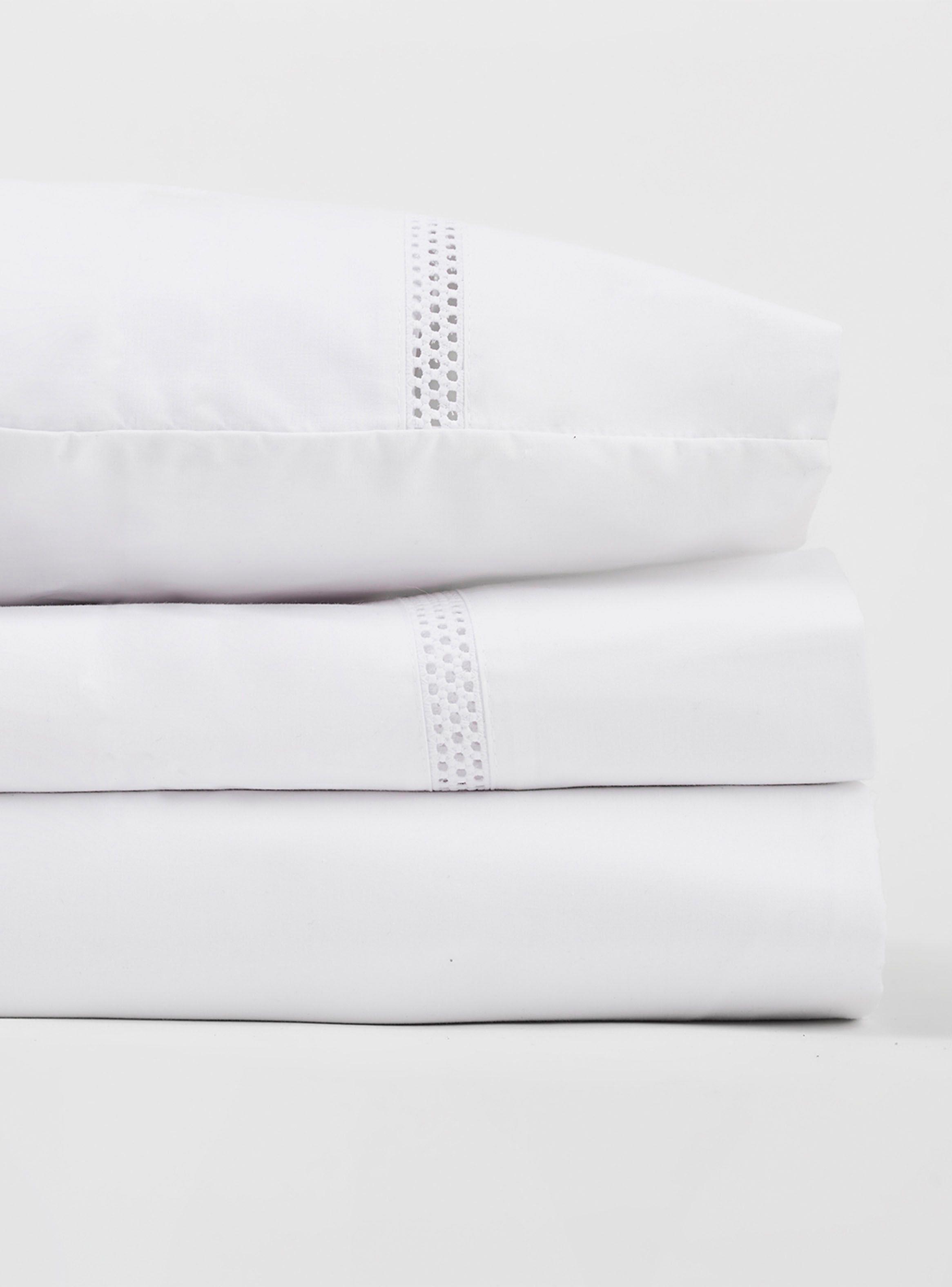 Set Sábana Básica Manu 2 Plazas 220 Hilos Blanco-1