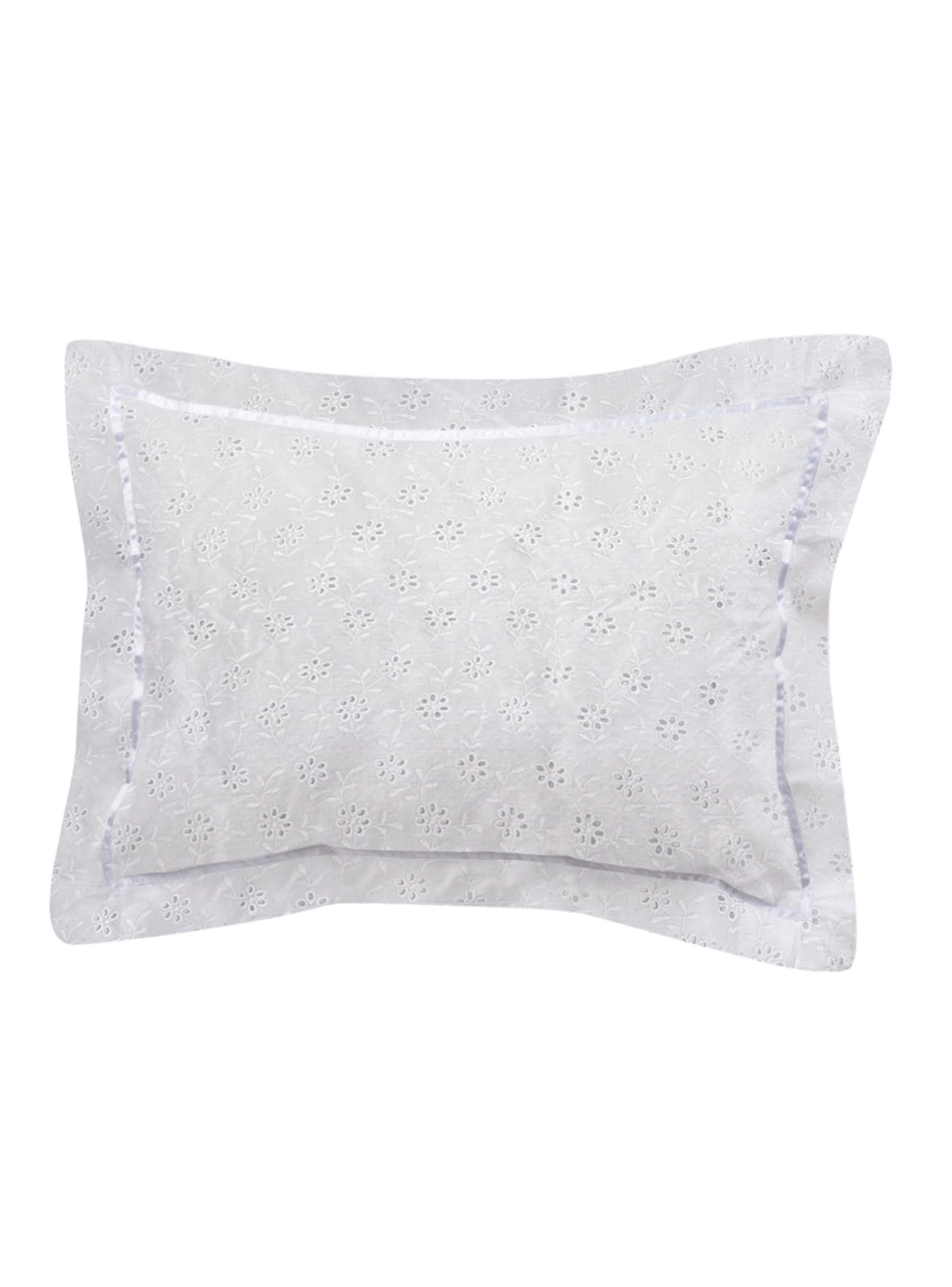 Funda Clásica Broderie Flor 50x70cm 220 Hilos Blanco-0