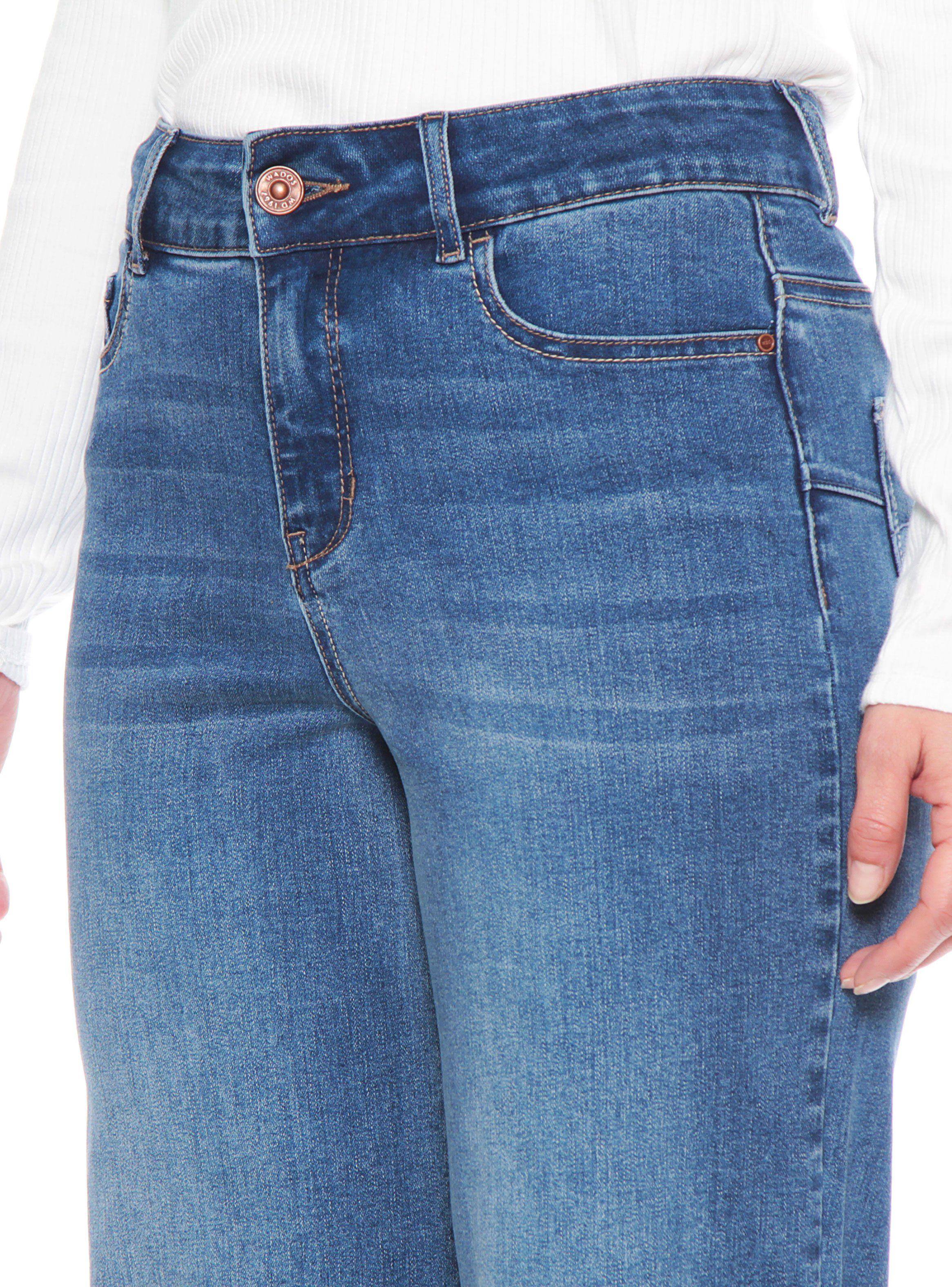 Jeans Flare Tiro Alto Push Up Pretina Botón-2