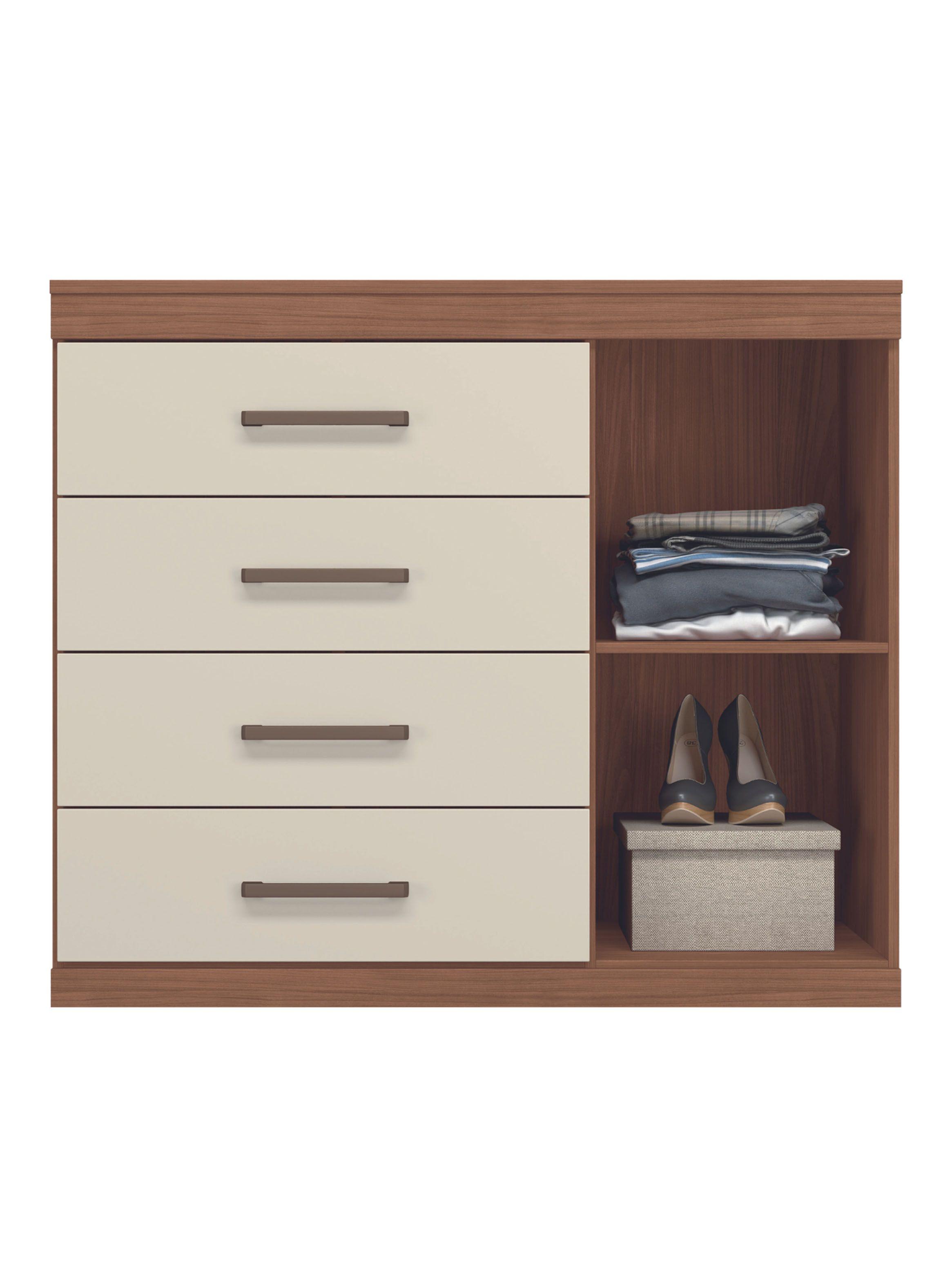 Cómoda Plus 1 Puerta 4 Cajones Jatoba Arena-2