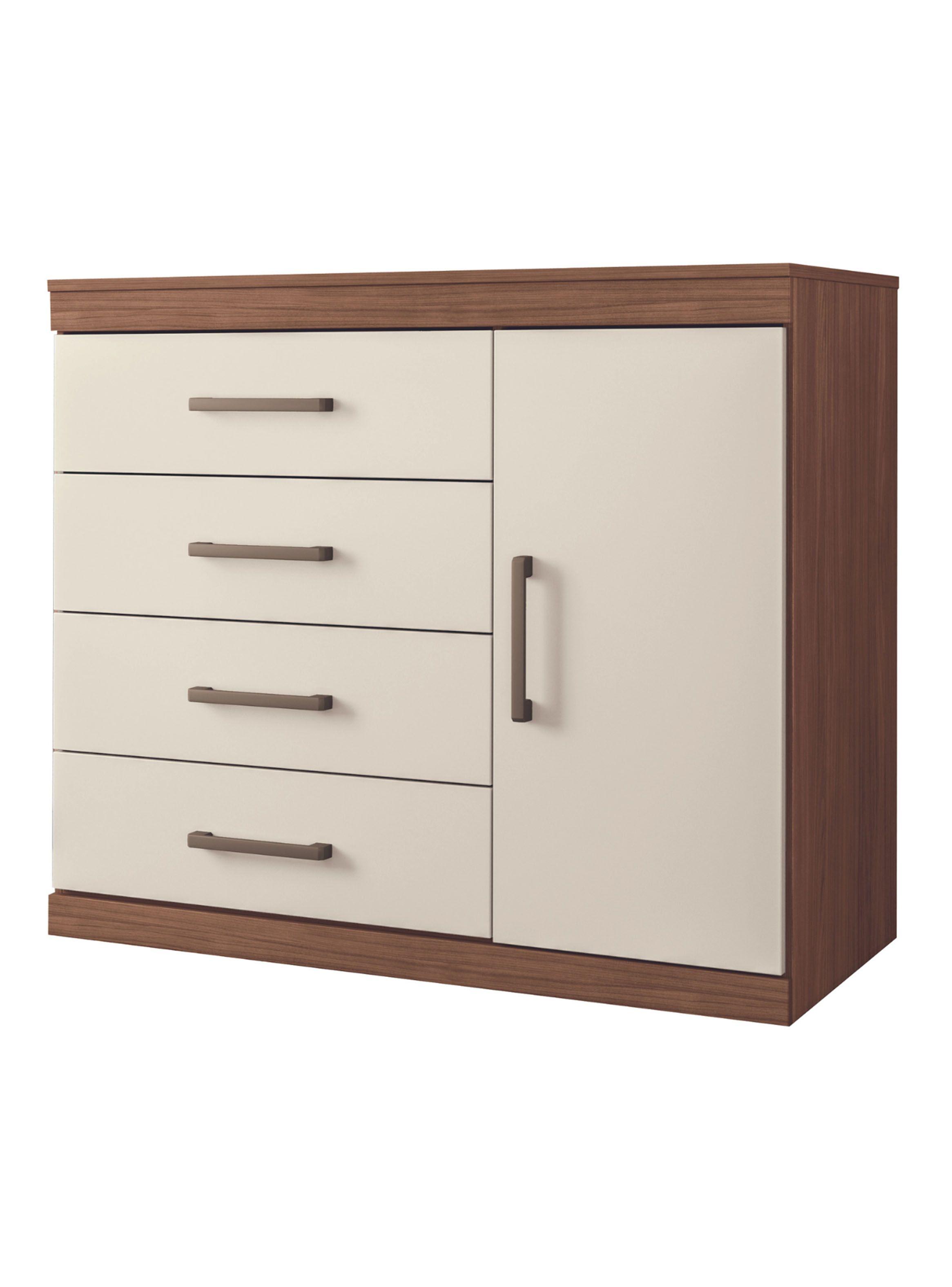 Cómoda Plus 1 Puerta 4 Cajones Jatoba Arena-0