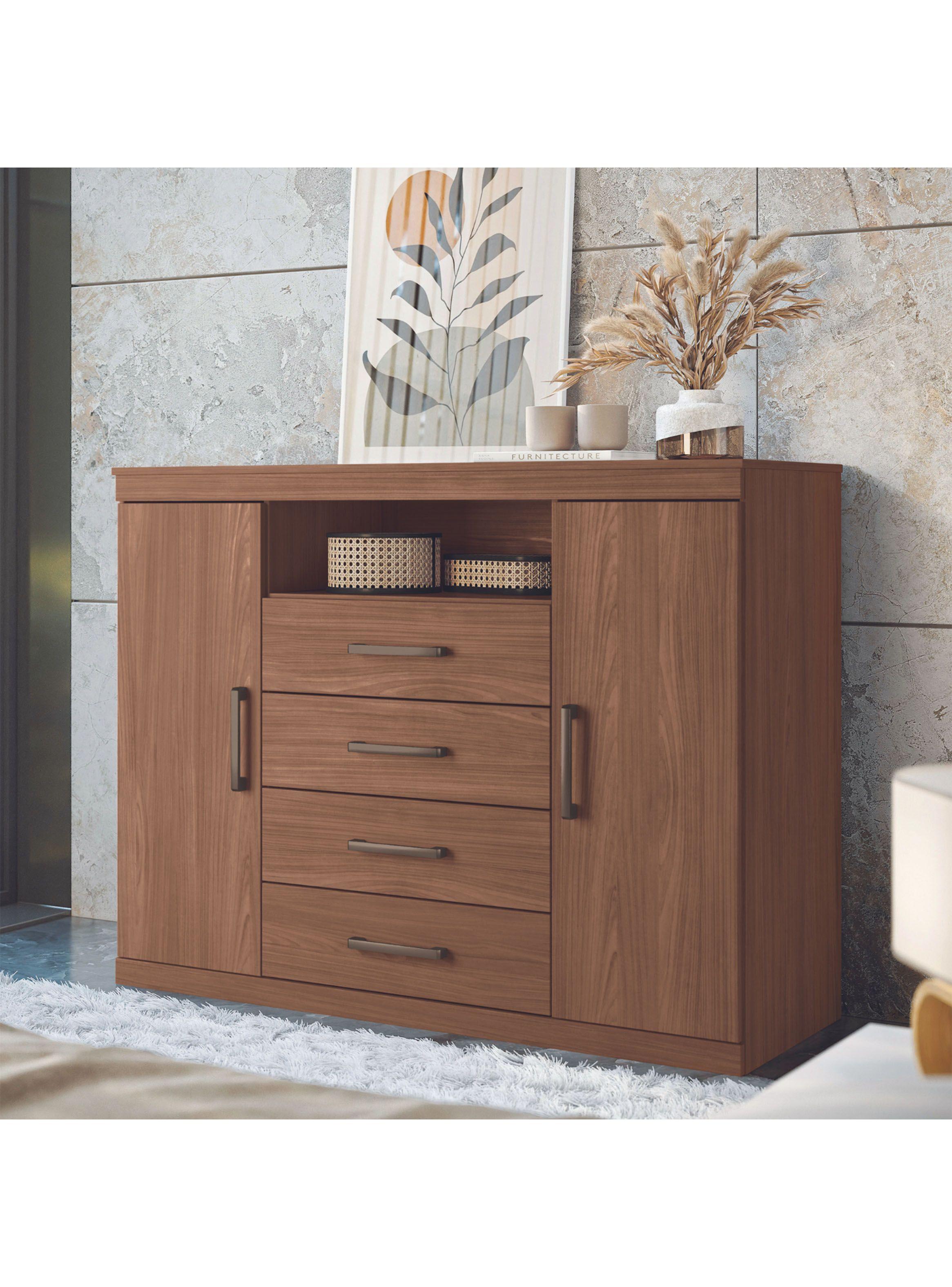Cómoda Master 2 Puertas 4 Cajones Jatoba-4