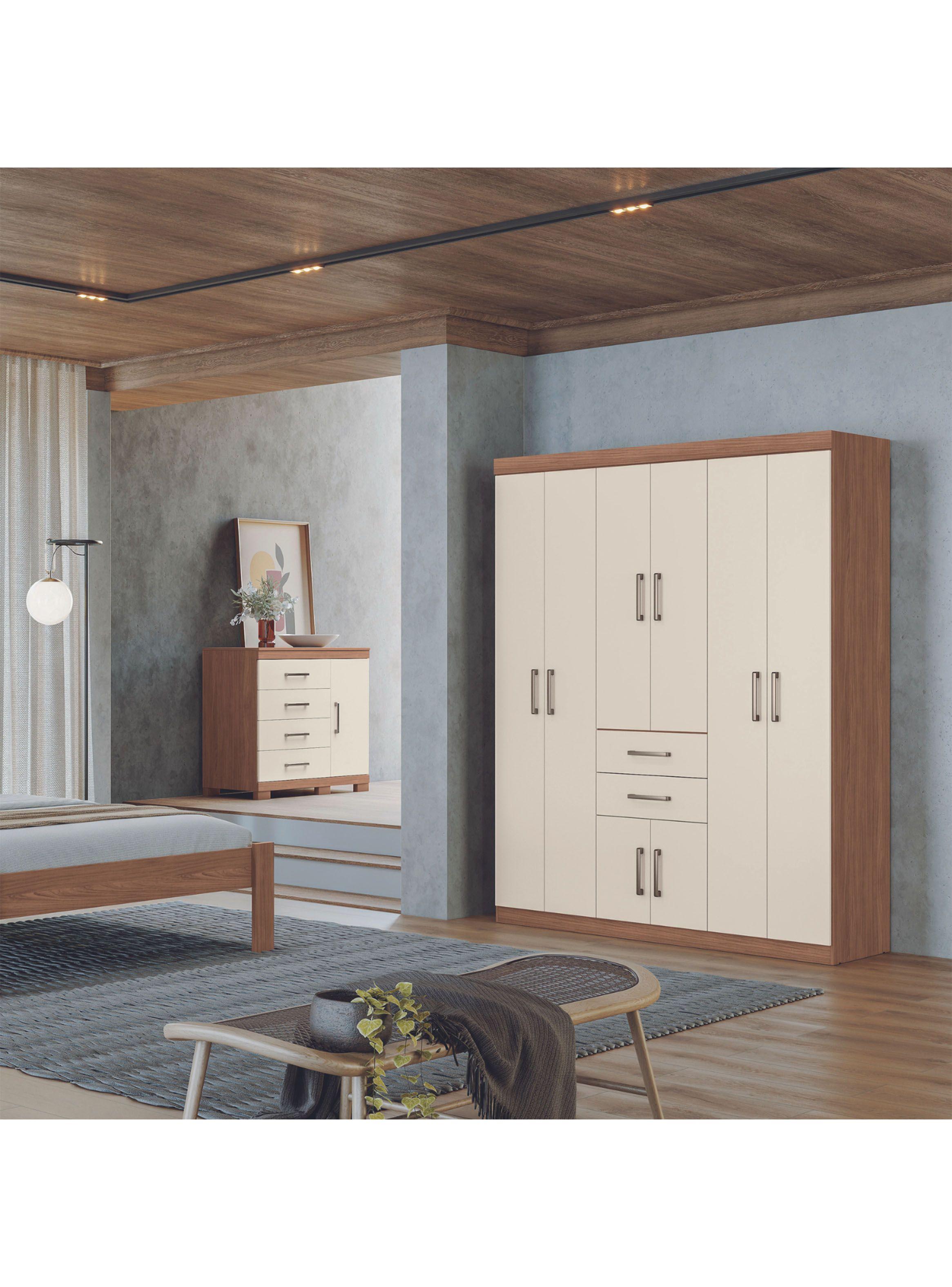 Clóset Verona 8 Puertas 2 Cajones Jatoba Arena-4