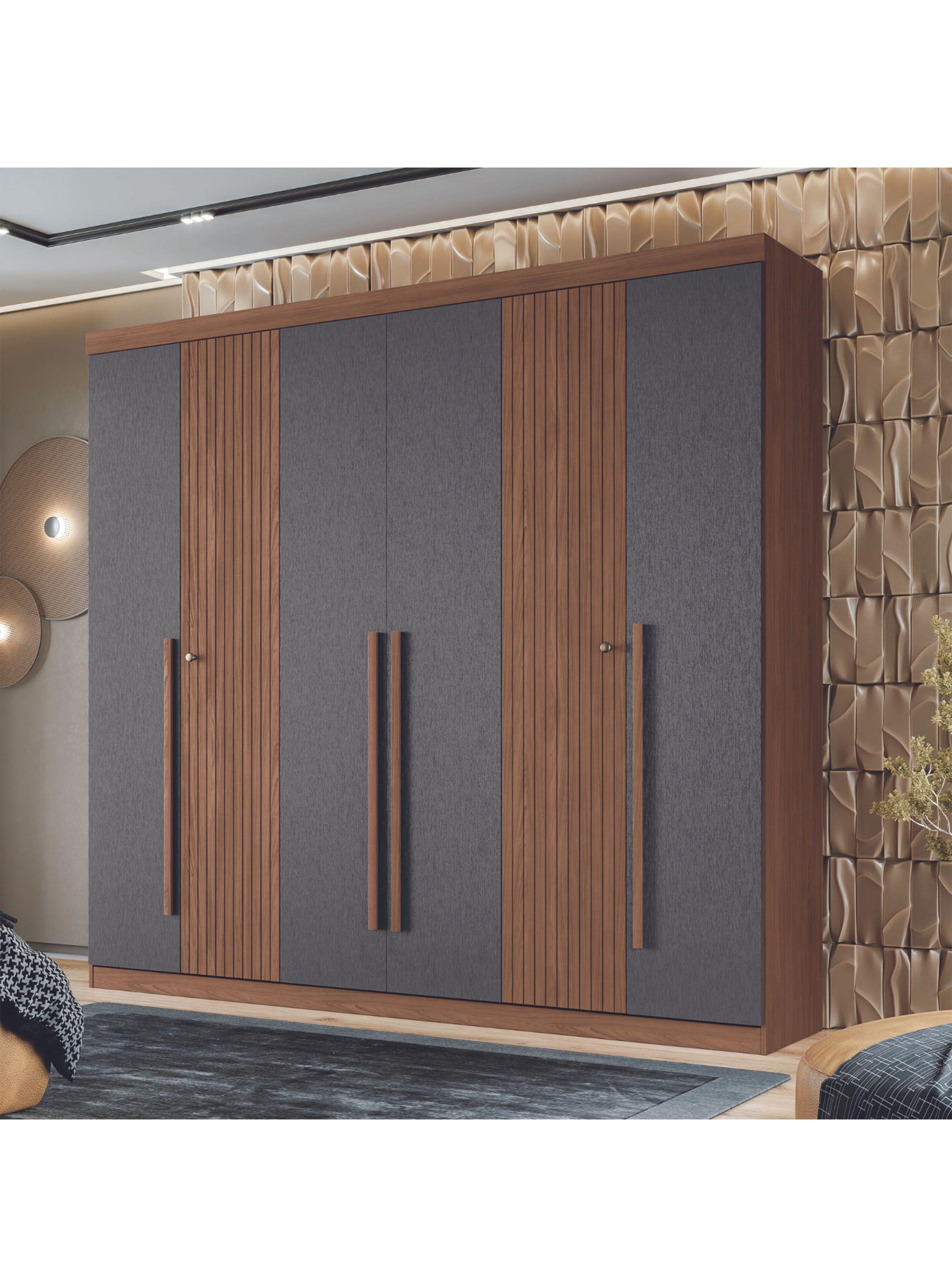 Clóset Buriti 6 Puertas 4 Cajones Jatoba Grafito-4