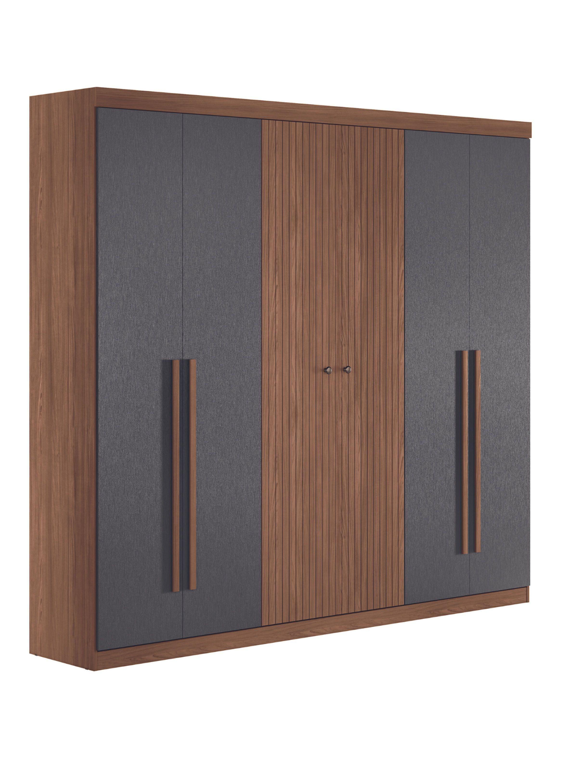 Clóset Buriti 6 Puertas 4 Cajones Jatoba Grafito-2