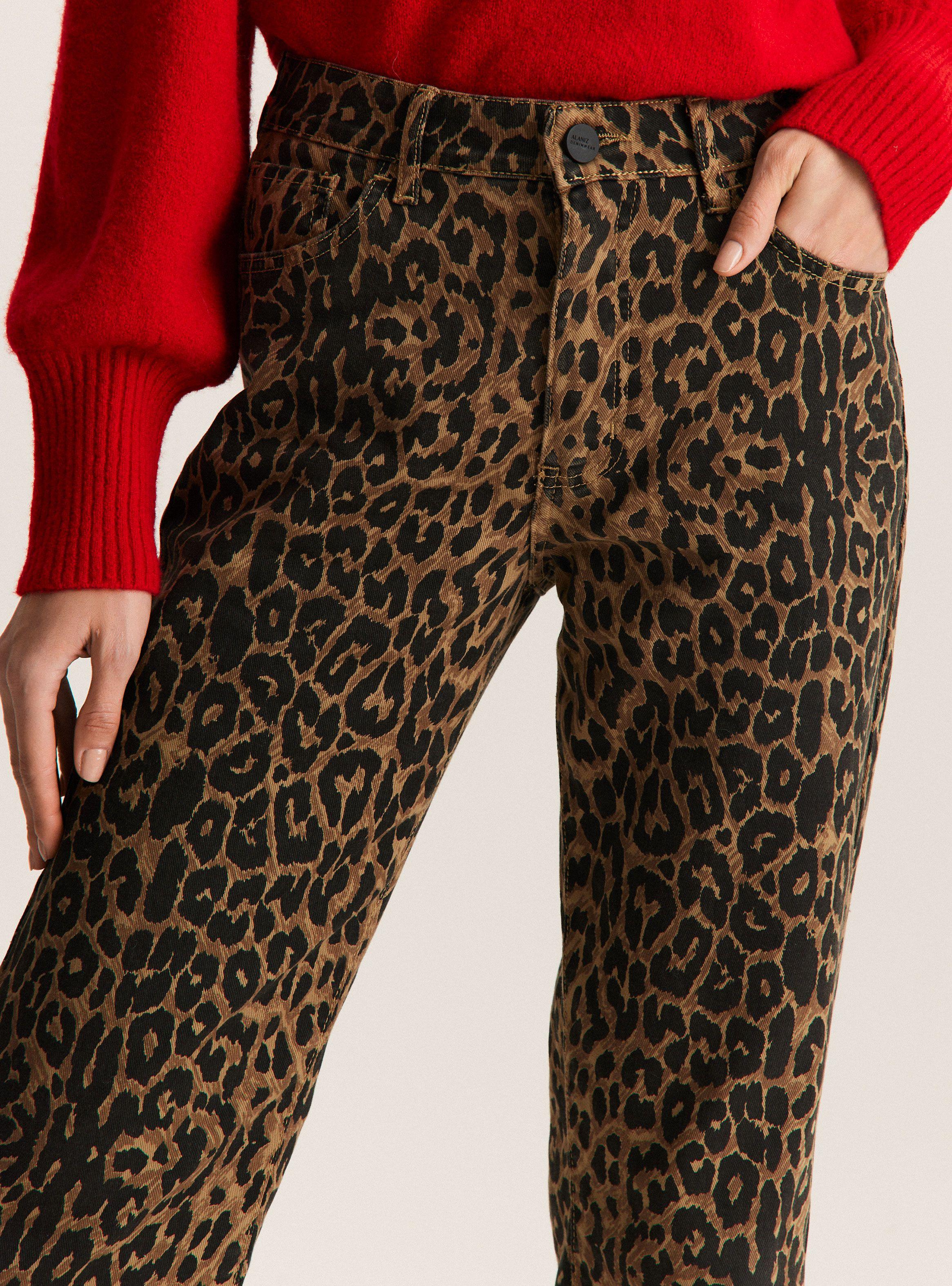 Jeans Animal Print Straight Fit-2
