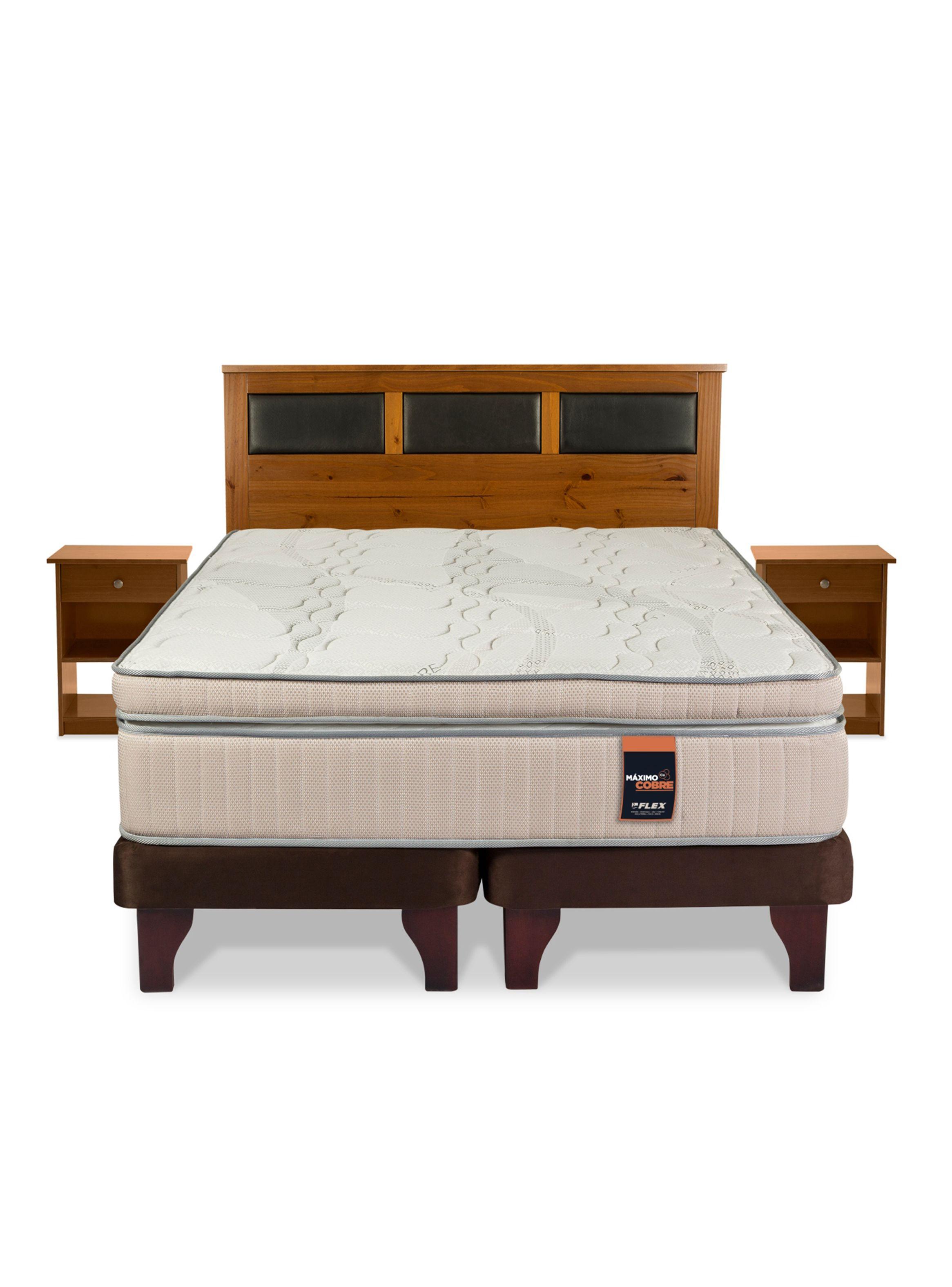 Cama Europea Máximo Cobre 2 Plazas Base Dividida + Set Toscana-1