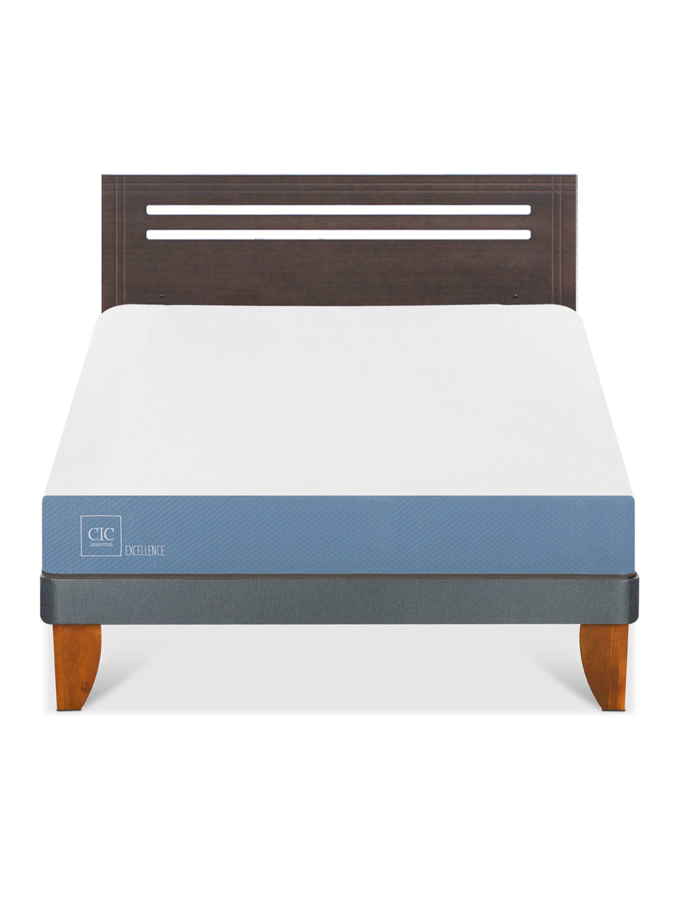 Cama Europea Excellence 2 Plazas Respaldo Munich Gris-2