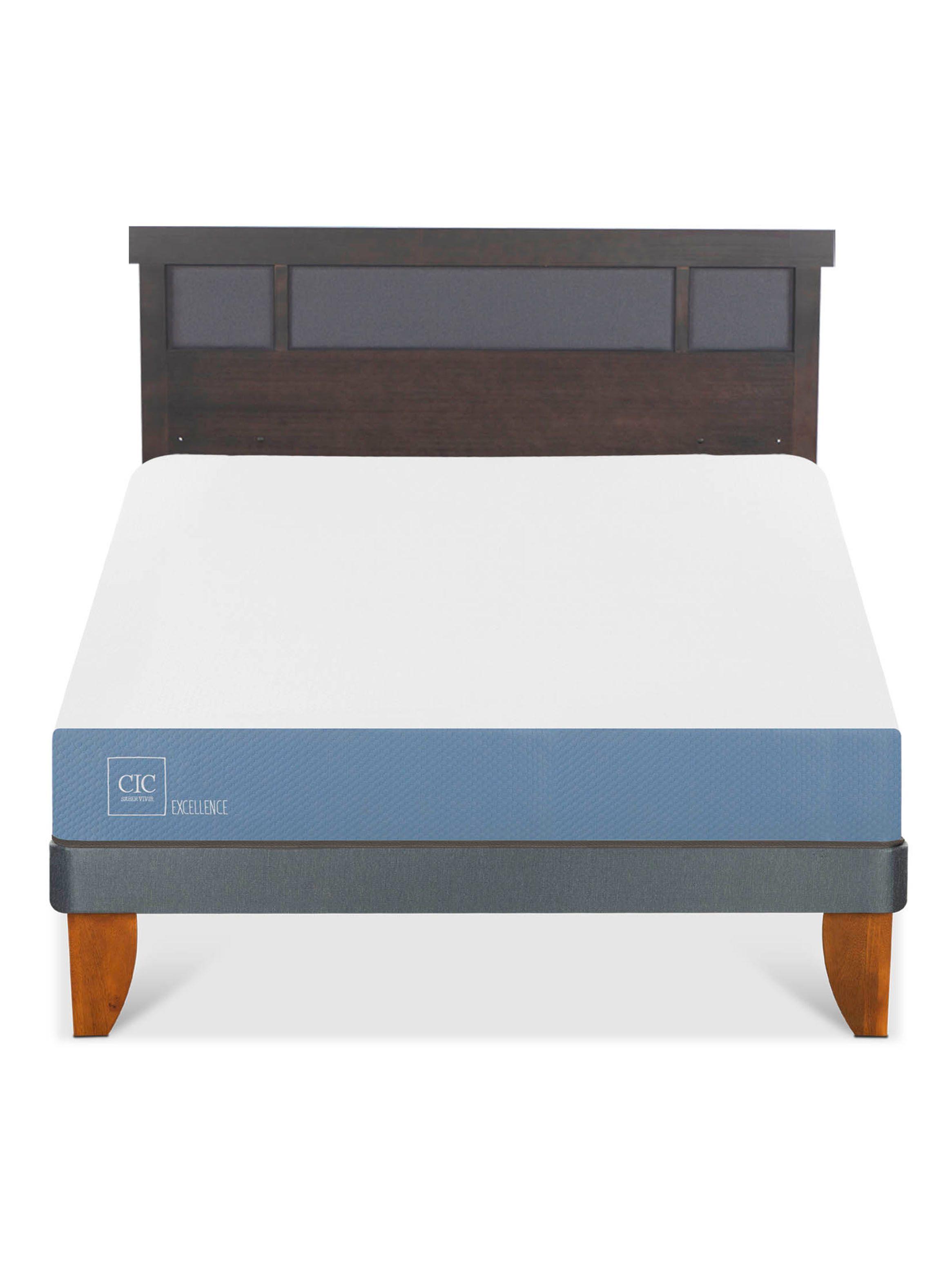 Cama Europea Excellence 2 Plazas + Respaldo Dublin Gris-2