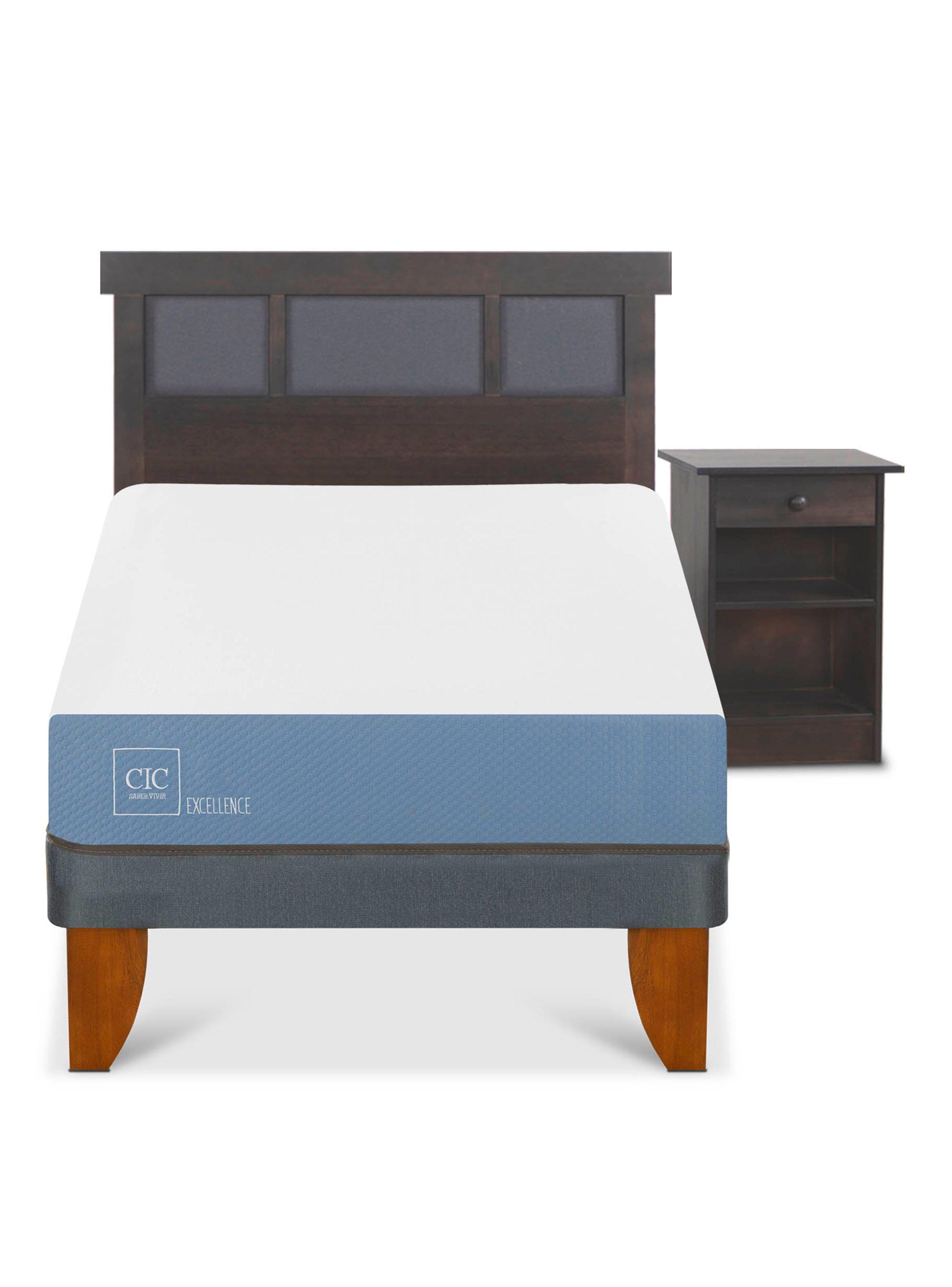 Cama Europea Excellence 1.5 Plazas Set Dublin Gris-2