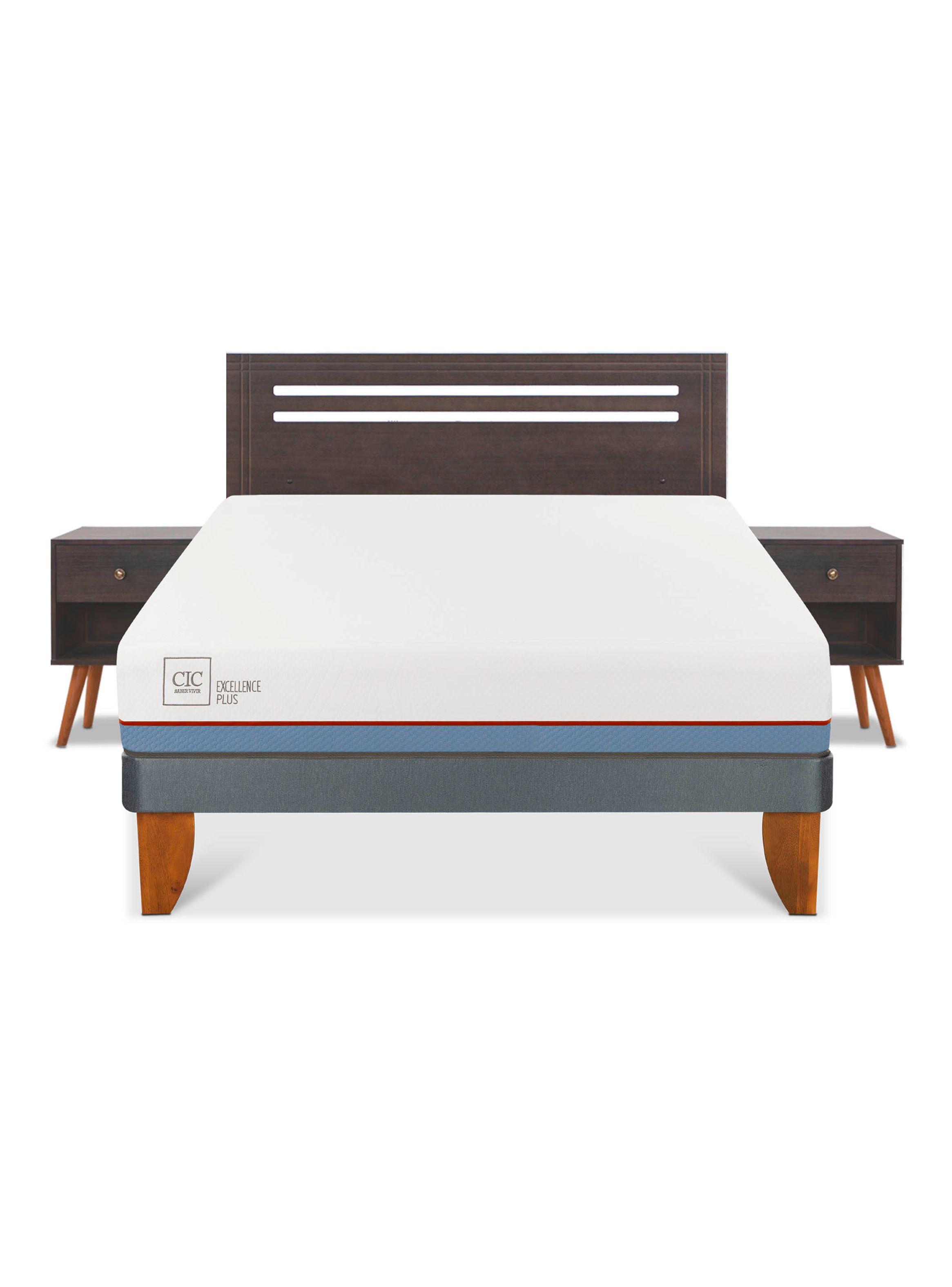 Cama Europea Excellence Plus 2 Plazas Munich Gris-2
