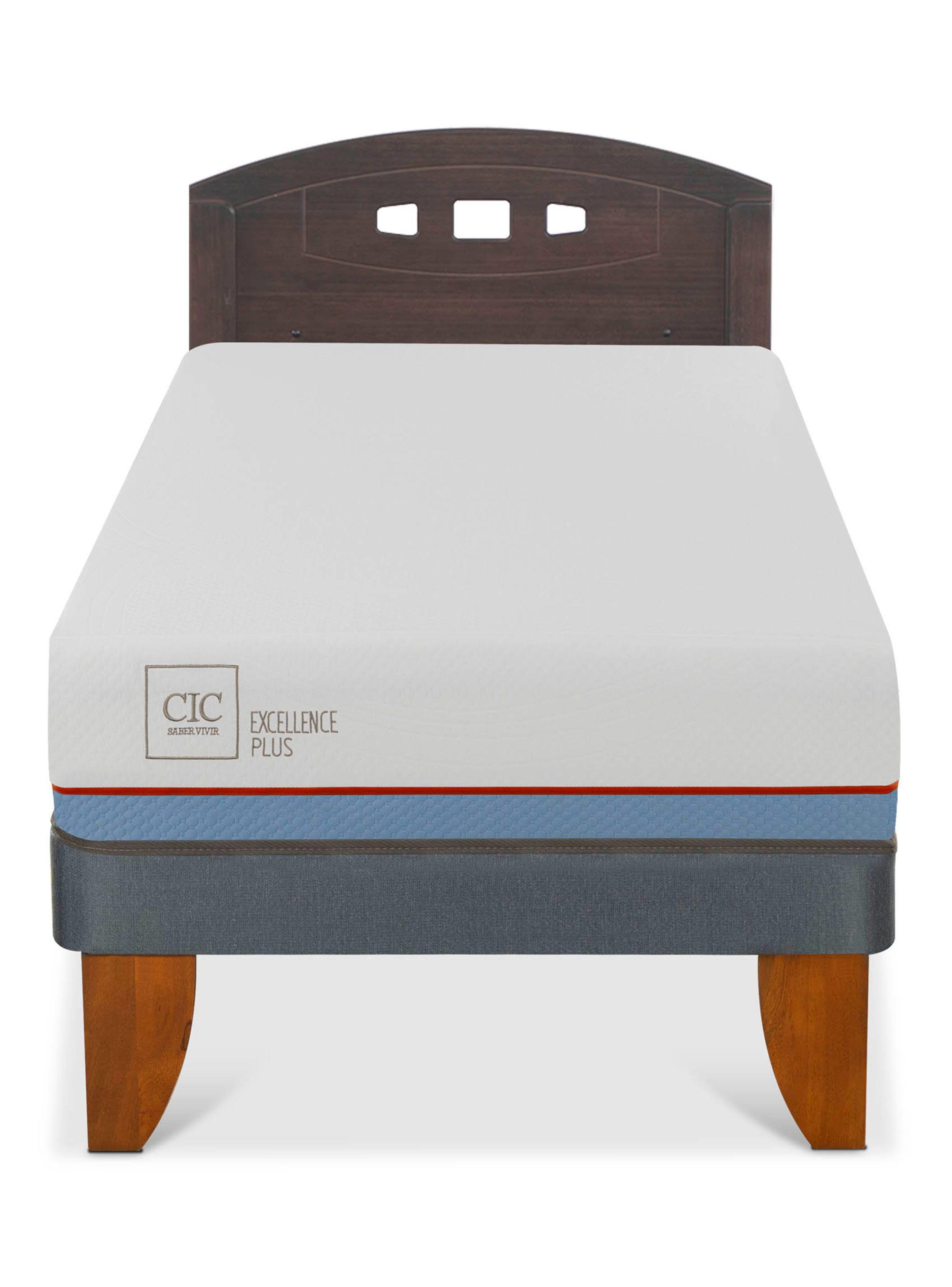 Cama Europea Excellence Plus 1.5 Plazas Respaldo Gales Gris-2