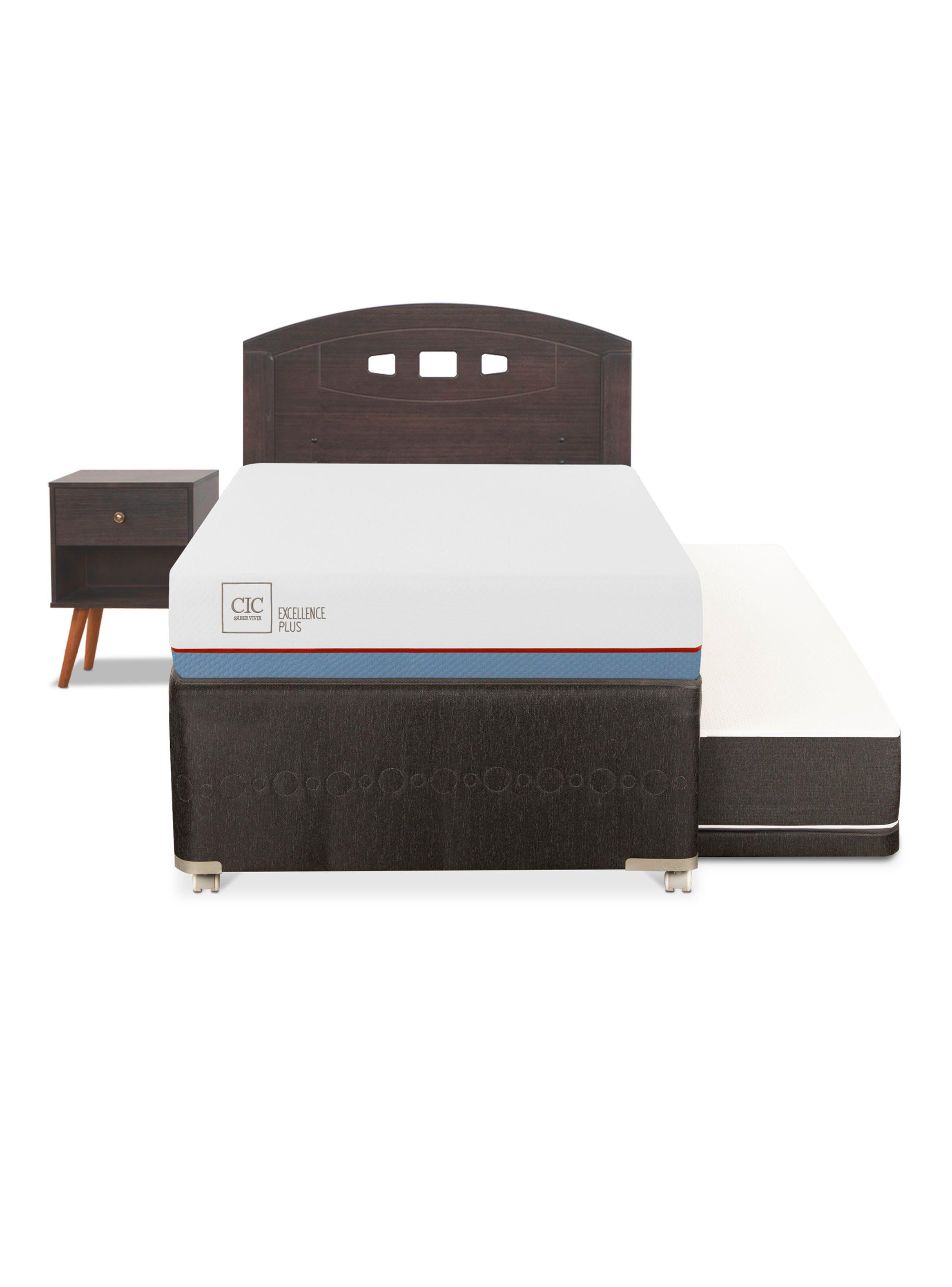Diván Excellence Plus Black 1.5 Plazas Set Gales Gris-2