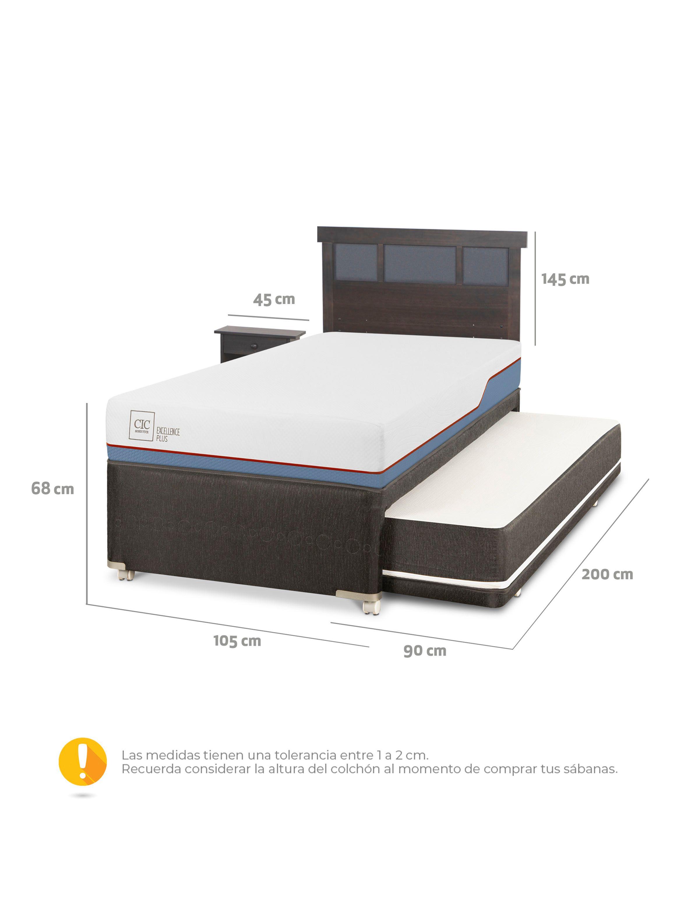 Diván Excellence Plus Black 1.5 Plazas Set Dublin Gris-1