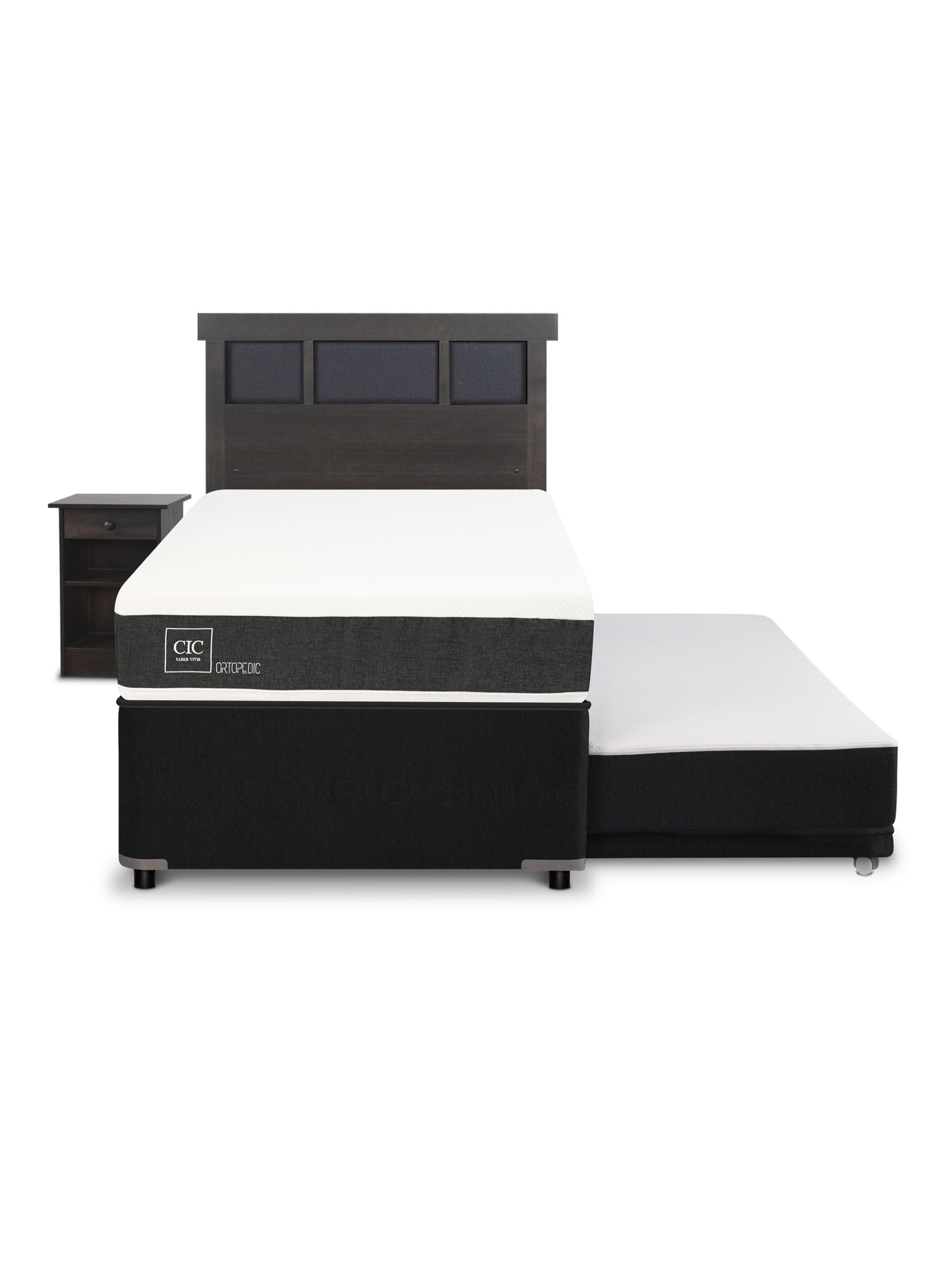 Diván Ortopedic Black 1.5 Plazas Set Dublin Gris-2