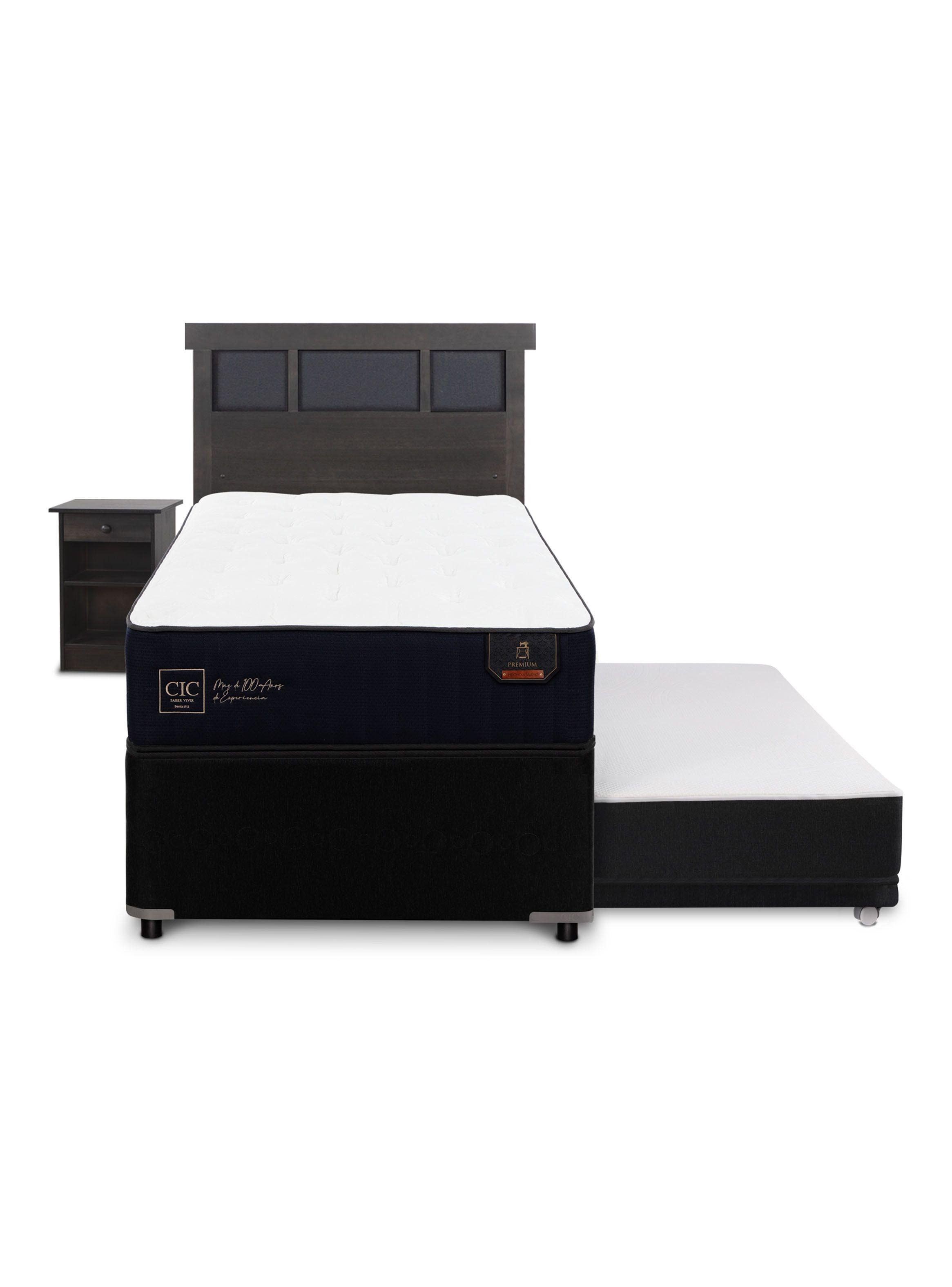 Diván Premium 1.5 Plazas + Set Dublin Gris-2