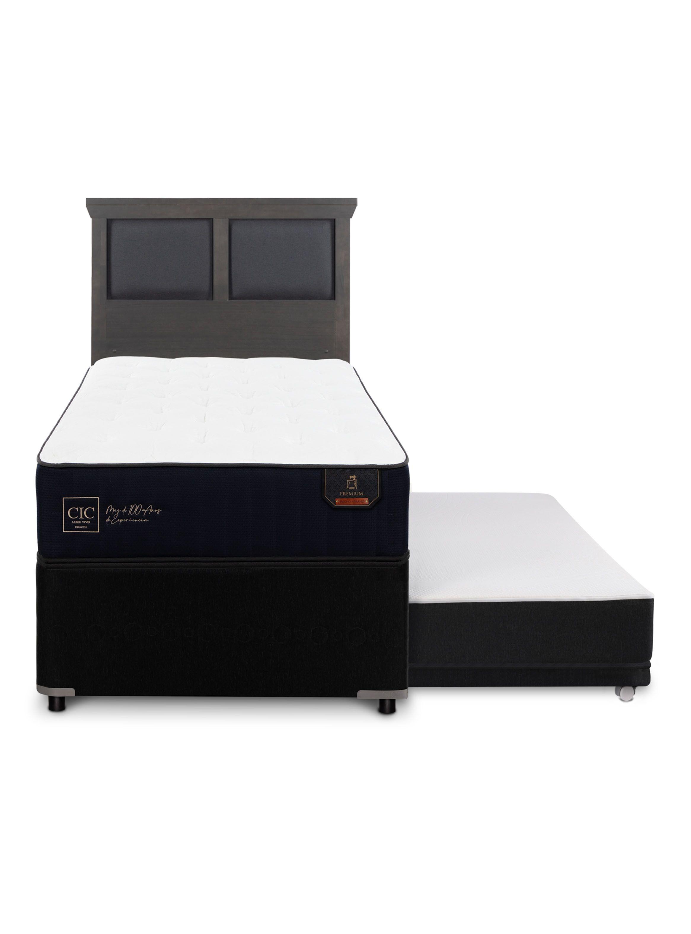 Divan Premium Black 1.5 Plazas Respaldo Torino Gris-2