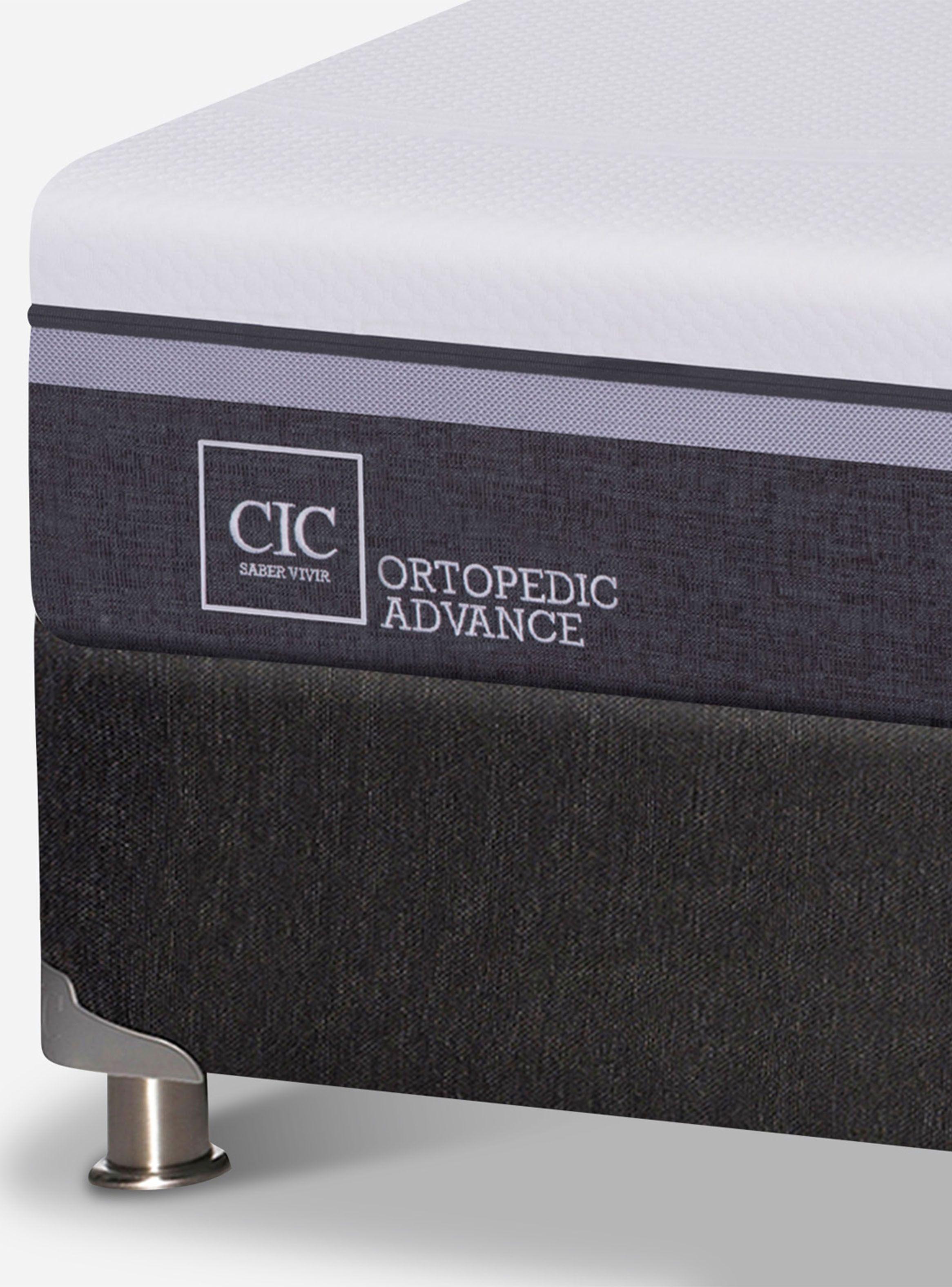 Cama Americana Ortopedic Advance B5 Black 2 Plazas Base Dividida + Almohdas + Set Olmo-2