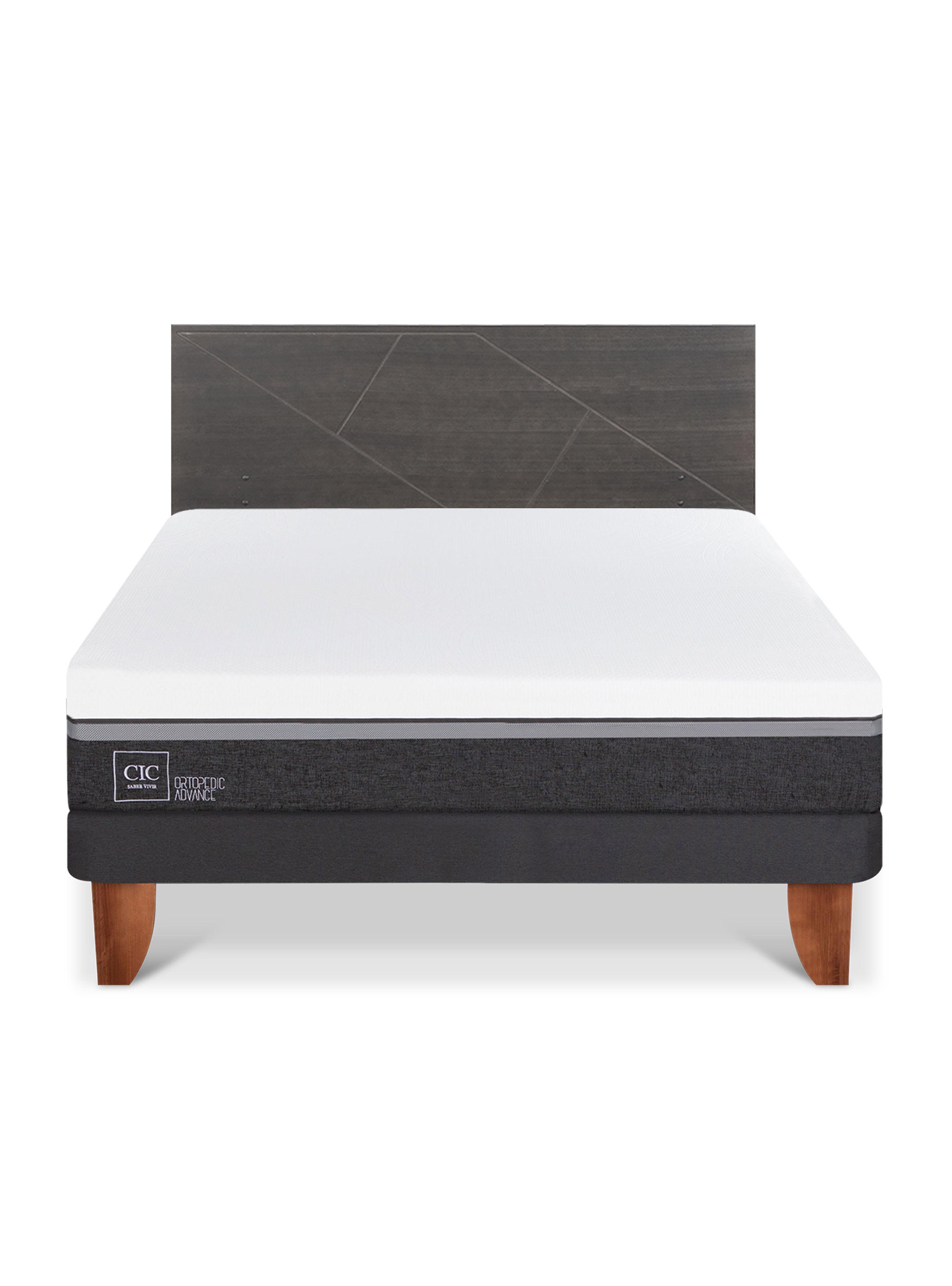 Cama Europea Ortopedic Advance 2 Plazas Respaldo Villarrica Gris-2