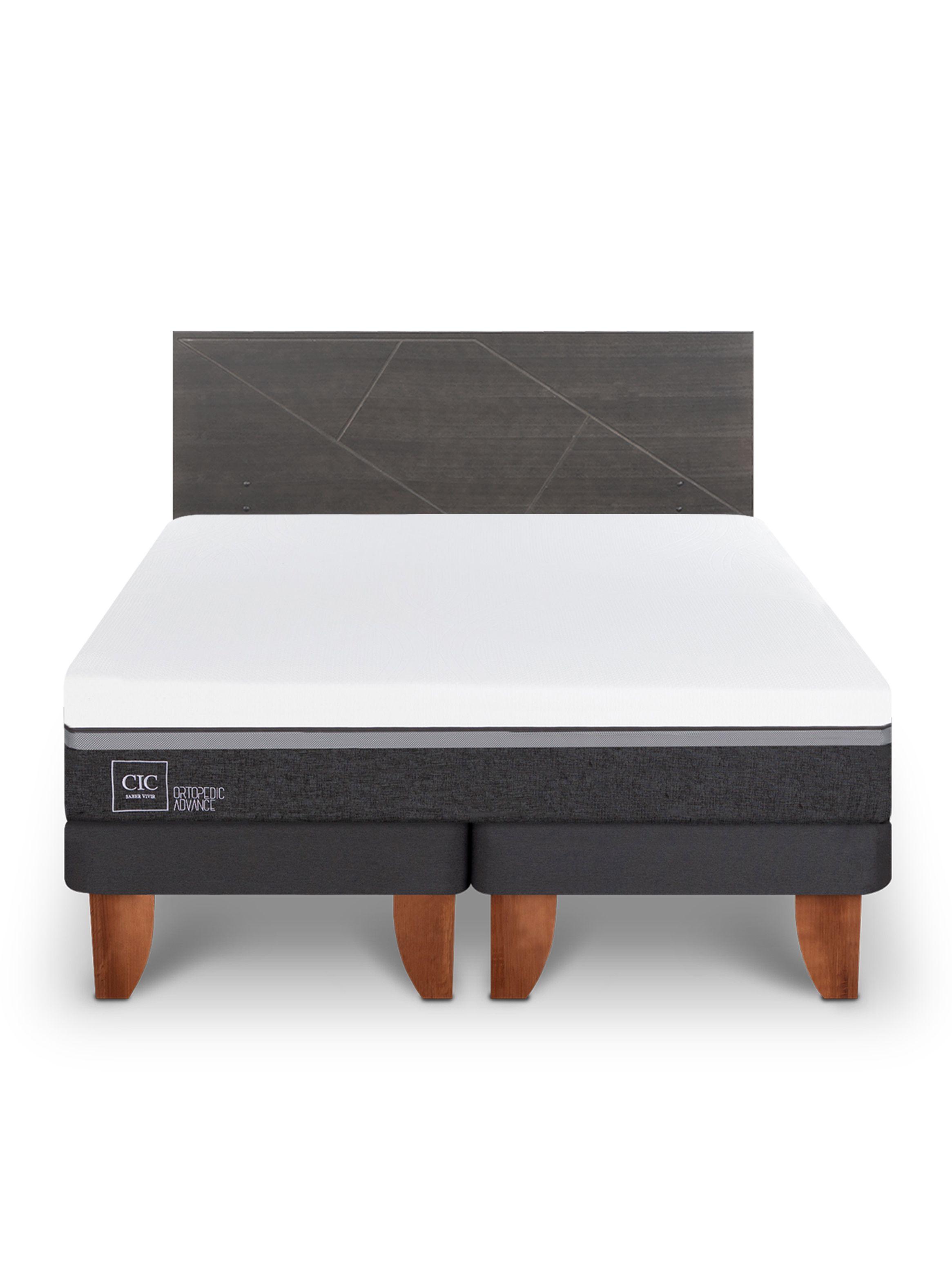 Cama Europea Ortopedic Advance 2 Plazas Base Dividida Respaldo Villarrica Gris-2