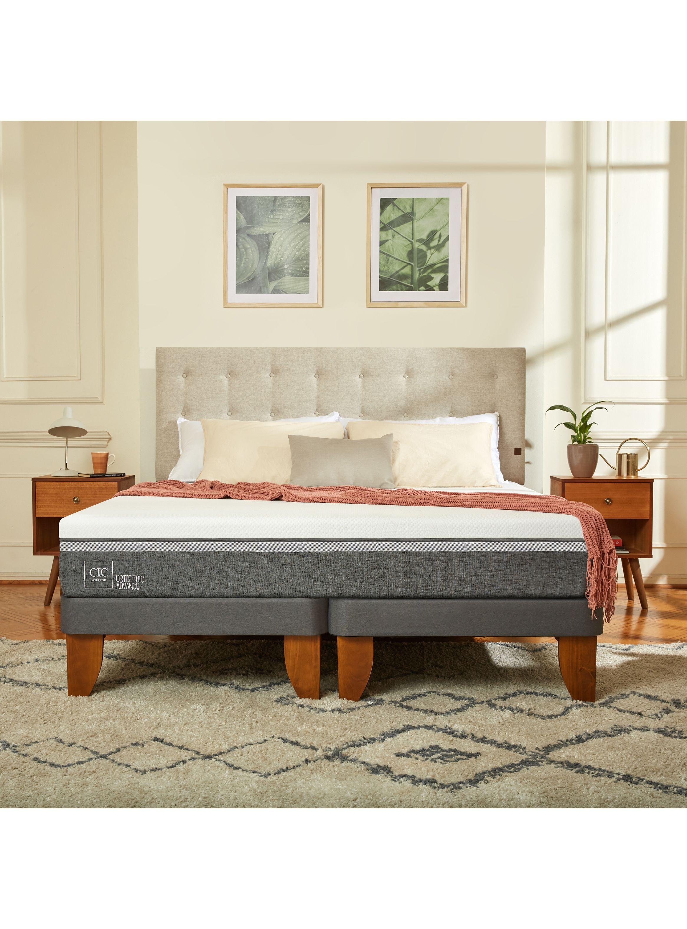 Cama Europea Ortopedic Advance 2 Plazas Set Villarrica Gris-4