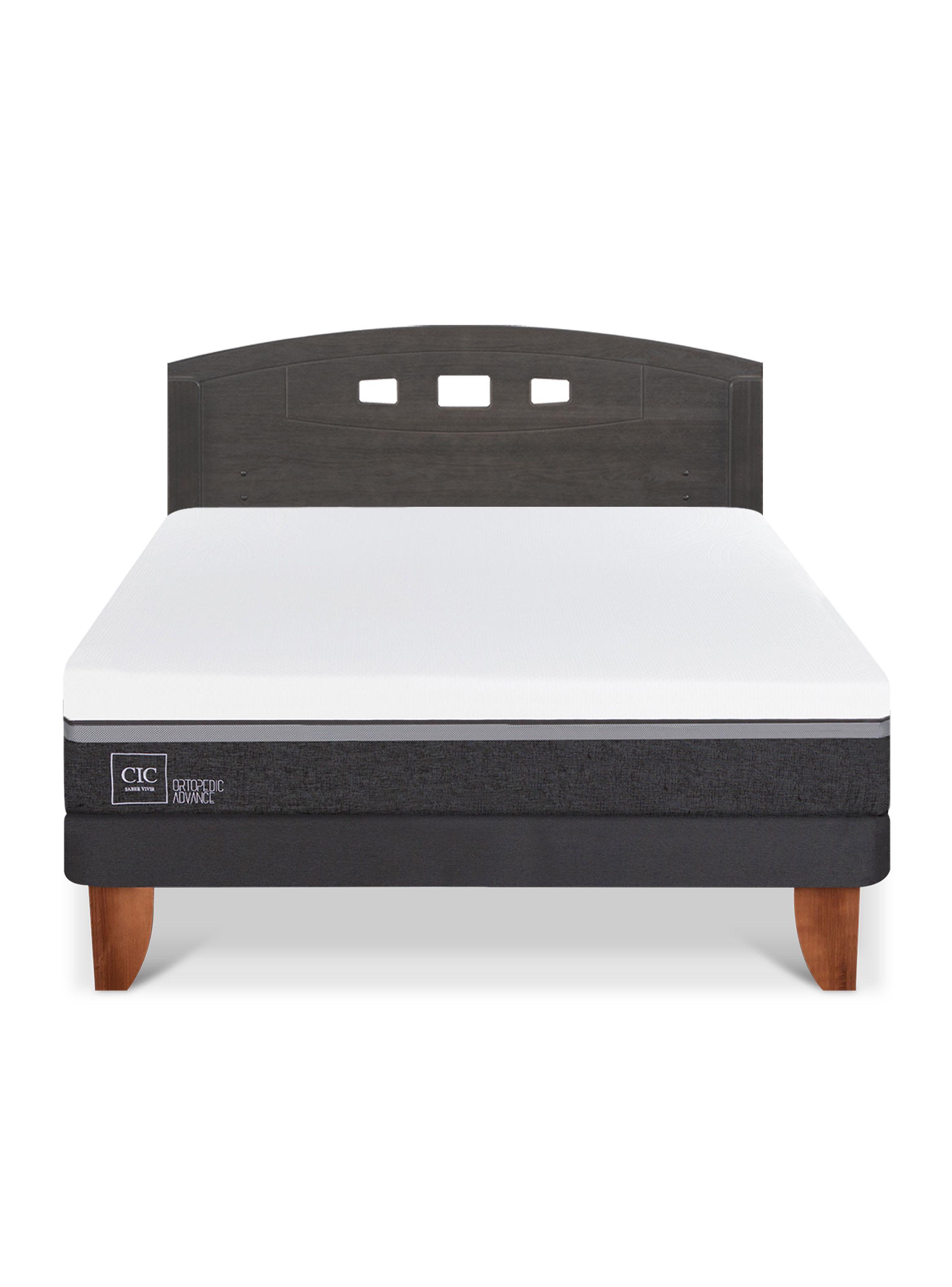 Cama Europea Ortopedic Advance 2 Plazas Respaldo Gales Gris-2