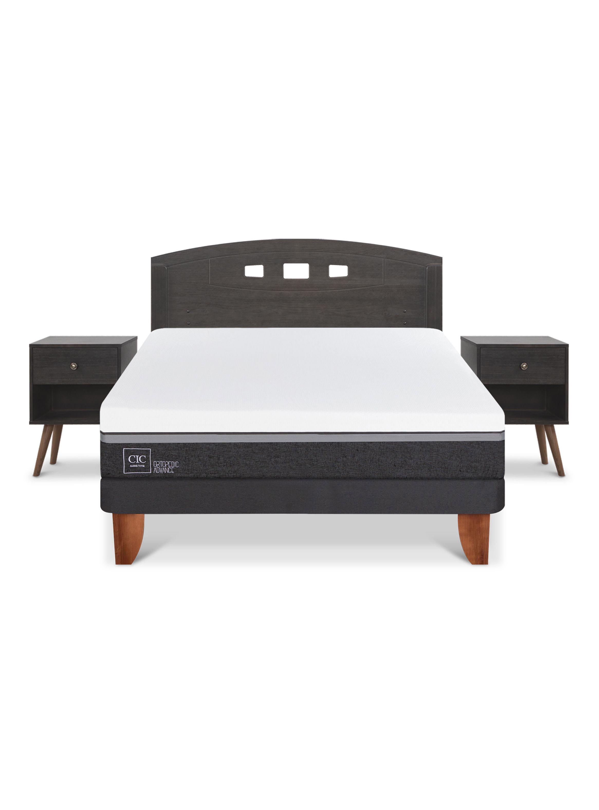 Cama Europea Ortopedic Advance 2 Plazas Set Gales Gris-2